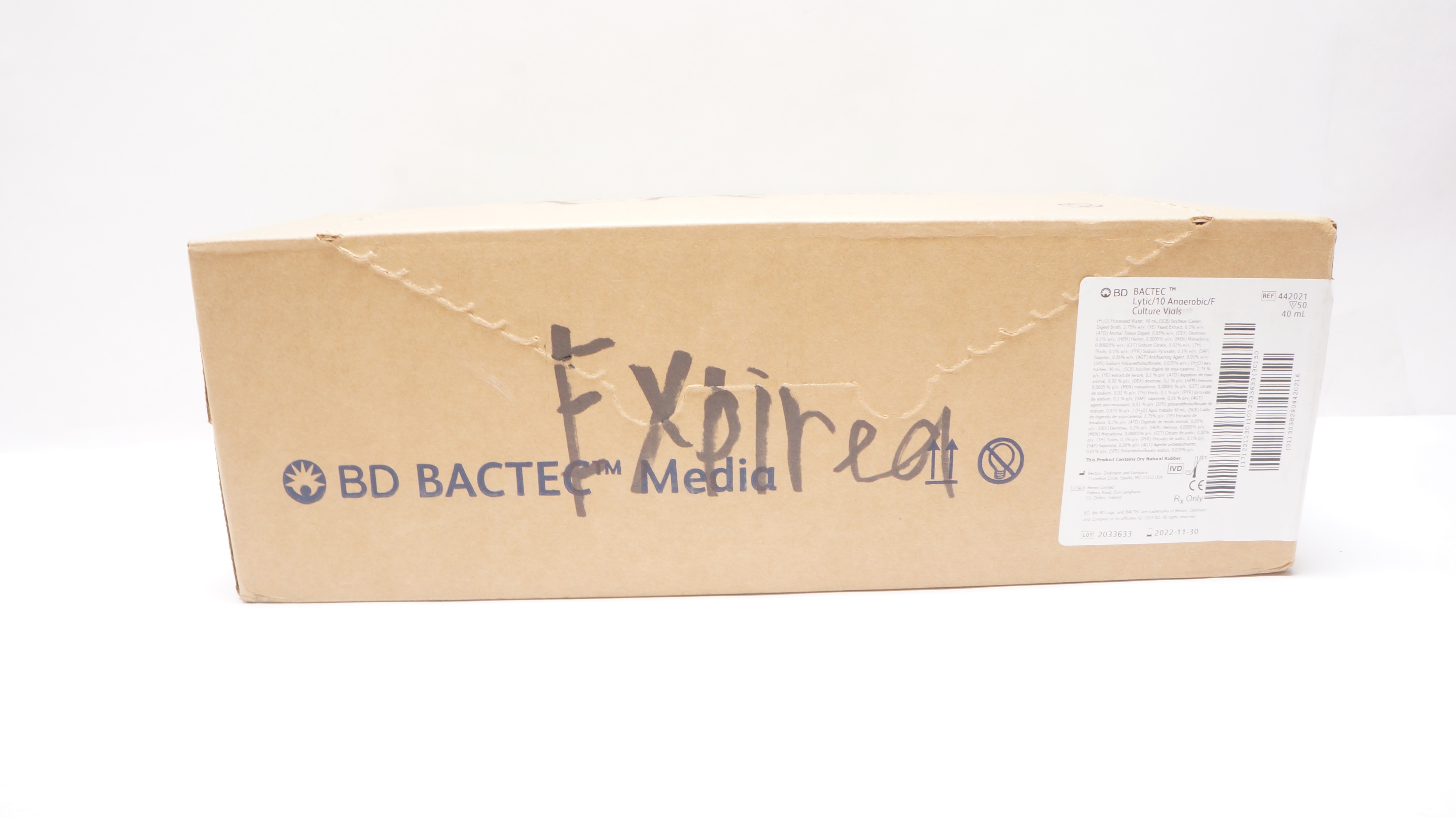 BD 442021 BACTEC  Lytic/10 Anaerobic/F Culture Vials, 40mL (x) - Box of 50