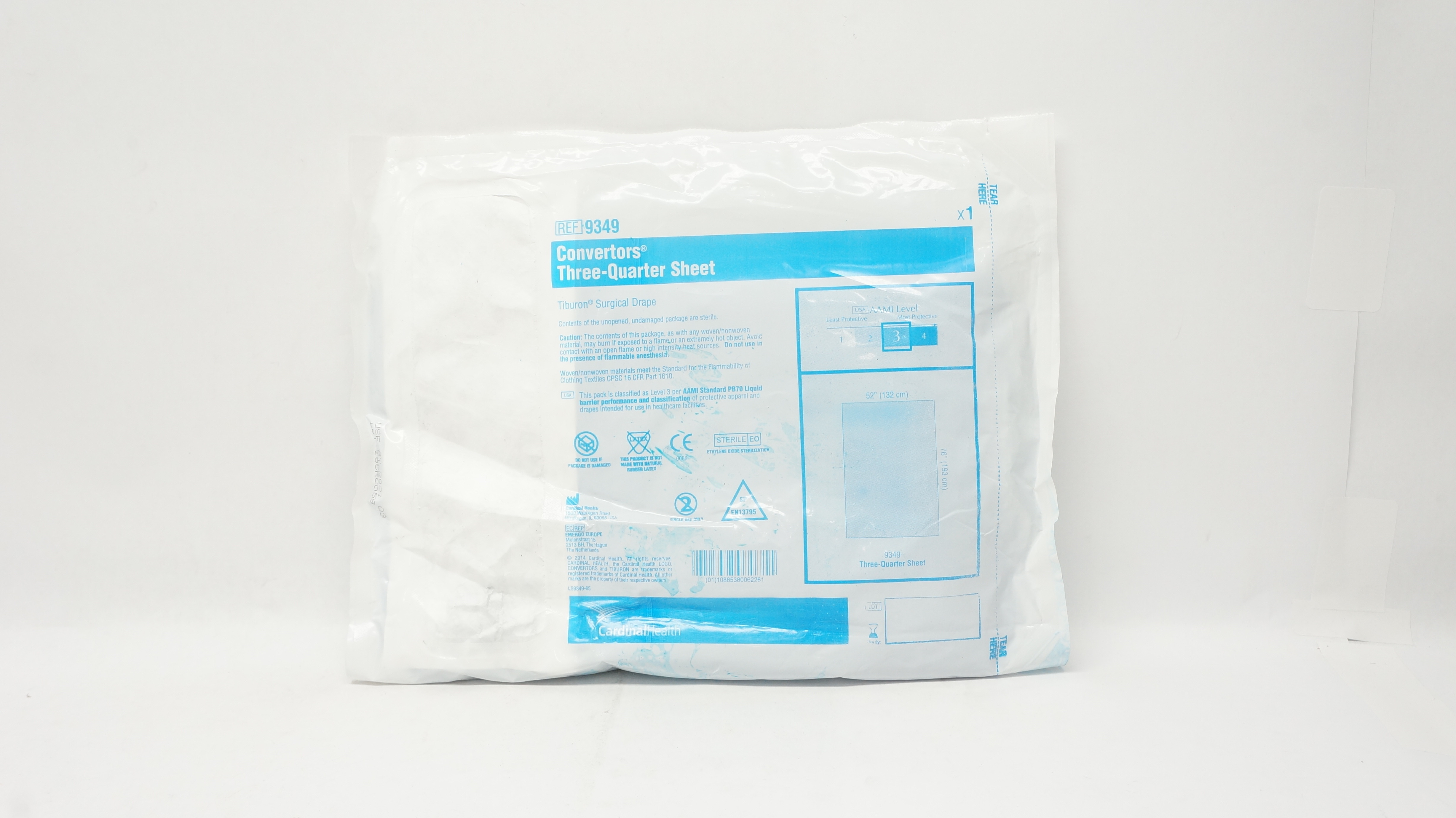 Cardinal Health 9349 Convertors Three-Quarter Sheet  52inch x 76inch