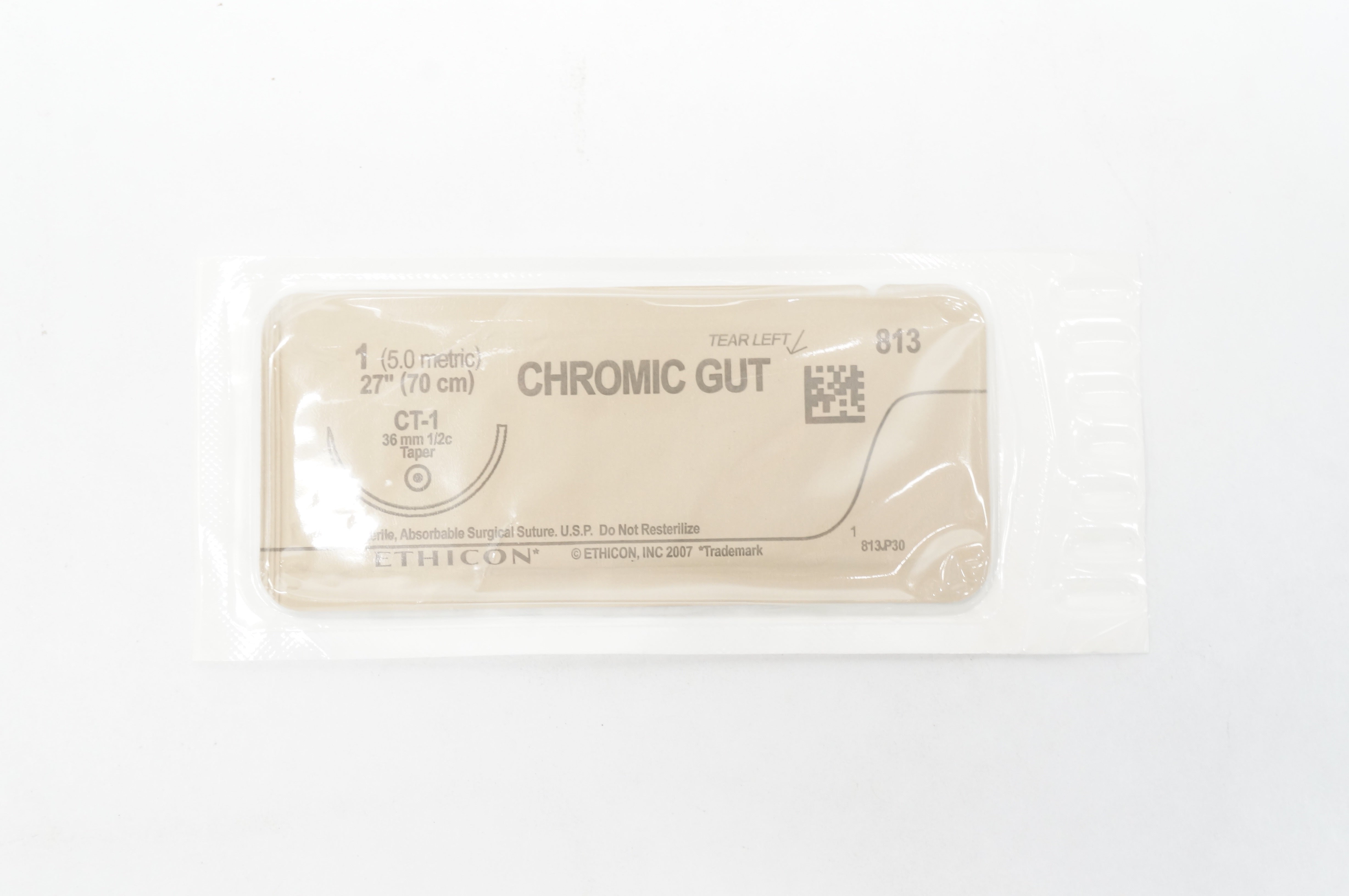 Ethicon 813 1 Chromic Gut CT-1 36mm 1/2c Taper, 27inch (x)