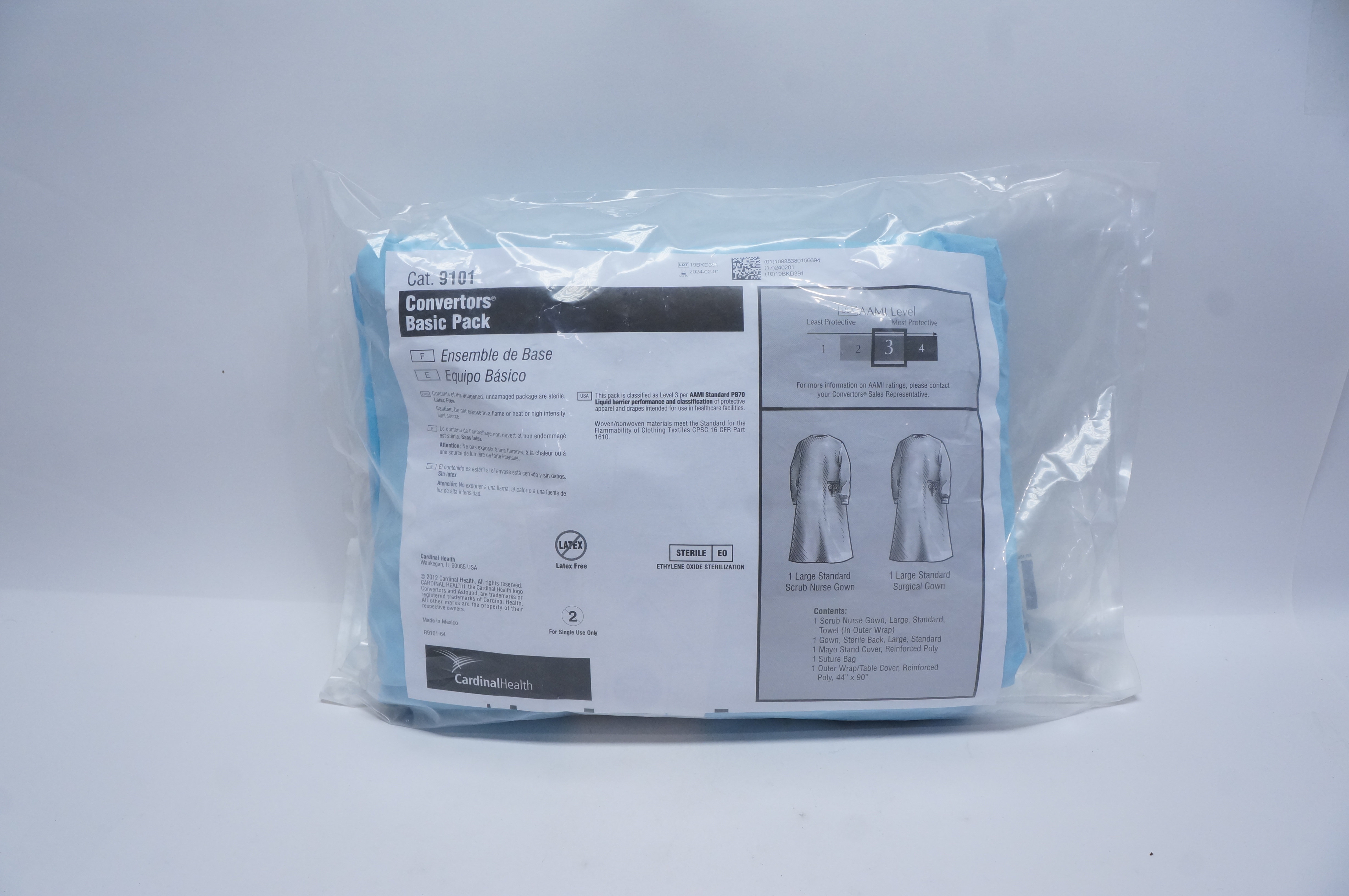 Cardinal Health 9101 Convertors Basic Pack AAMI Level 3