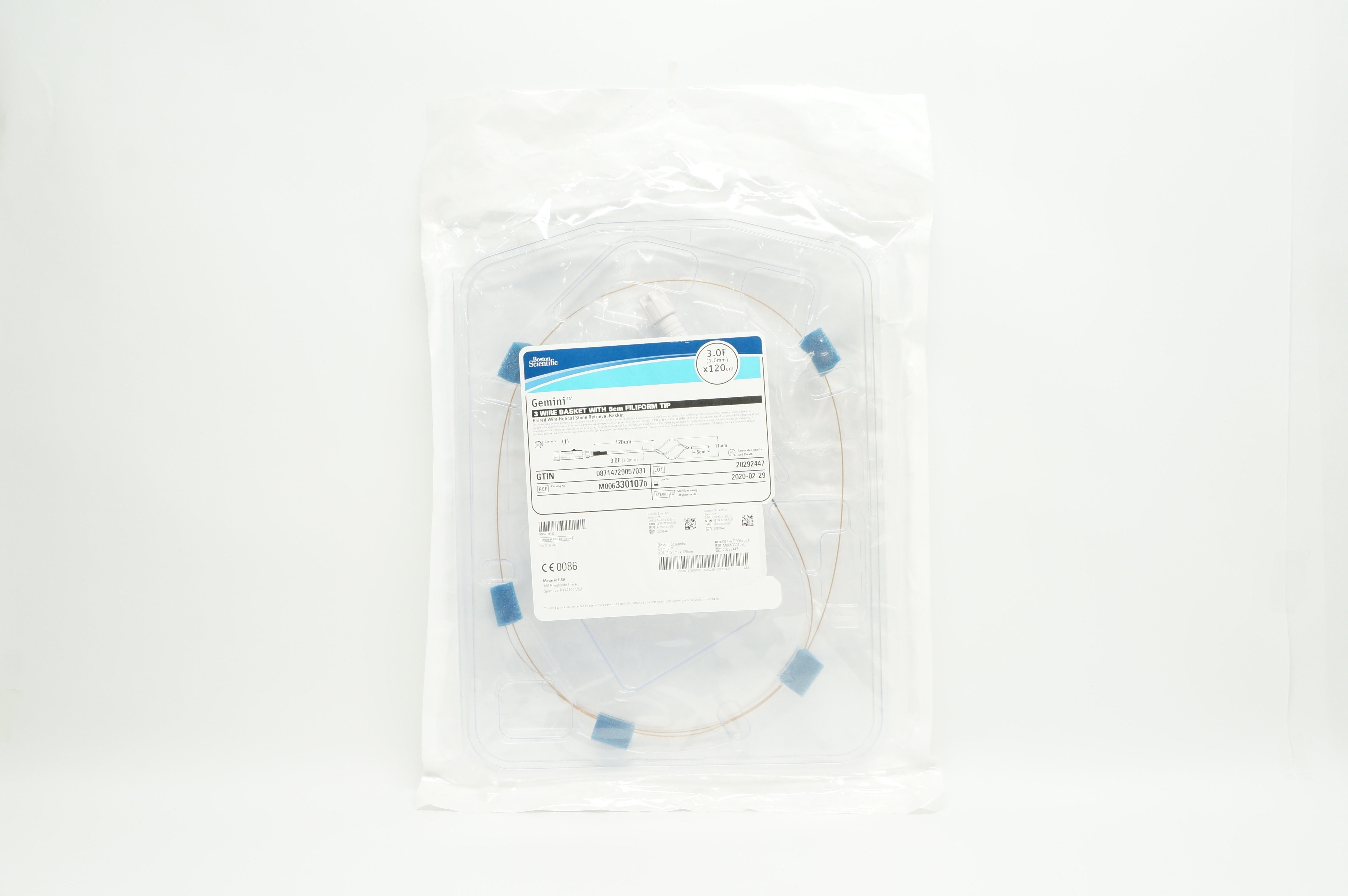 Boston M0063301070 OptiFlex Nitinol Stone Retrieval Basket 3.0F x 120cm (x)