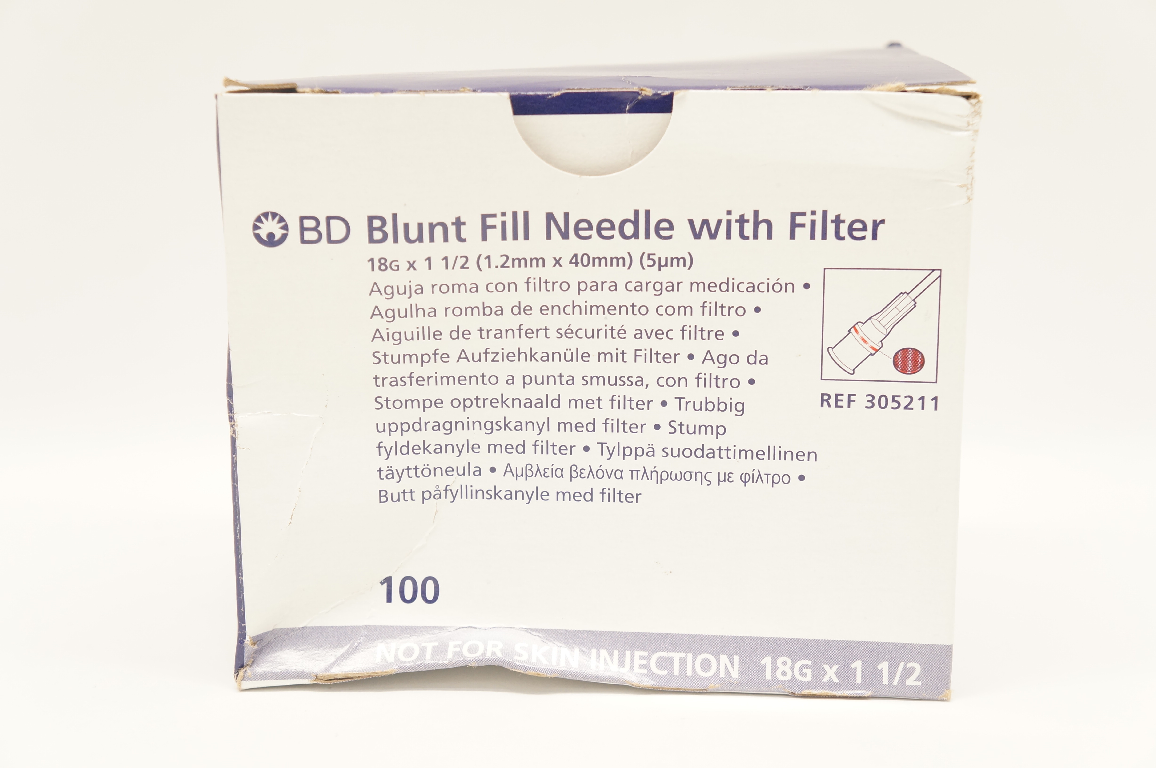 BD 305211 Blunt Fill Ndle with Filter 18G x 1 1/2 - Box of 100