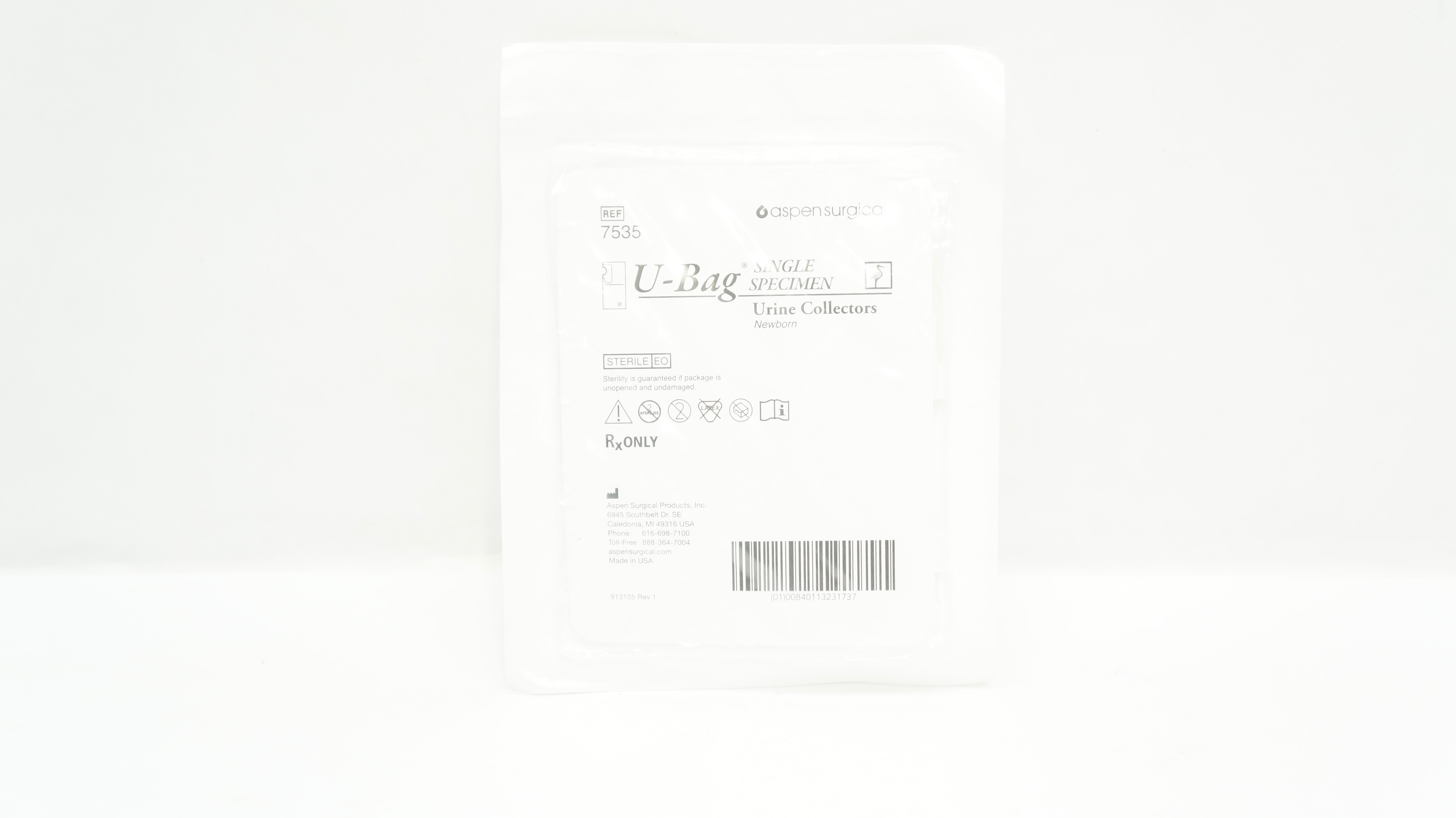 Aspen Surgical 7535 U-Bag Single Specimen Urine Collectors, Newborn