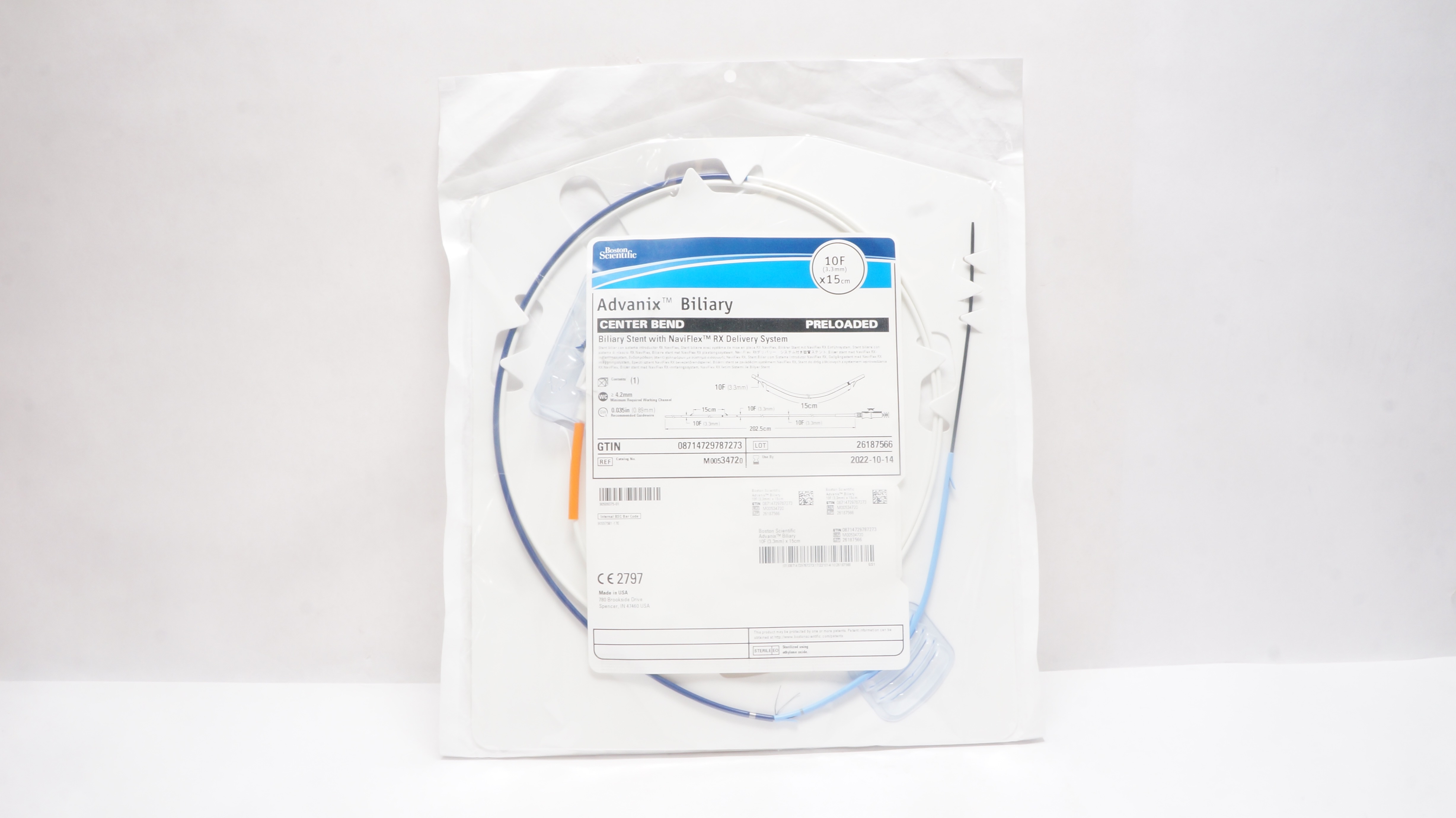 Boston Scientific M00534720 Advanix Biliary Stnt w/Delivery System 10F x 15cm(x)