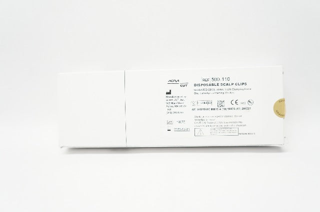 ACRA 500-110 Cut Disposable Scalp Clips Serrated Edge Jaws - Box of 15