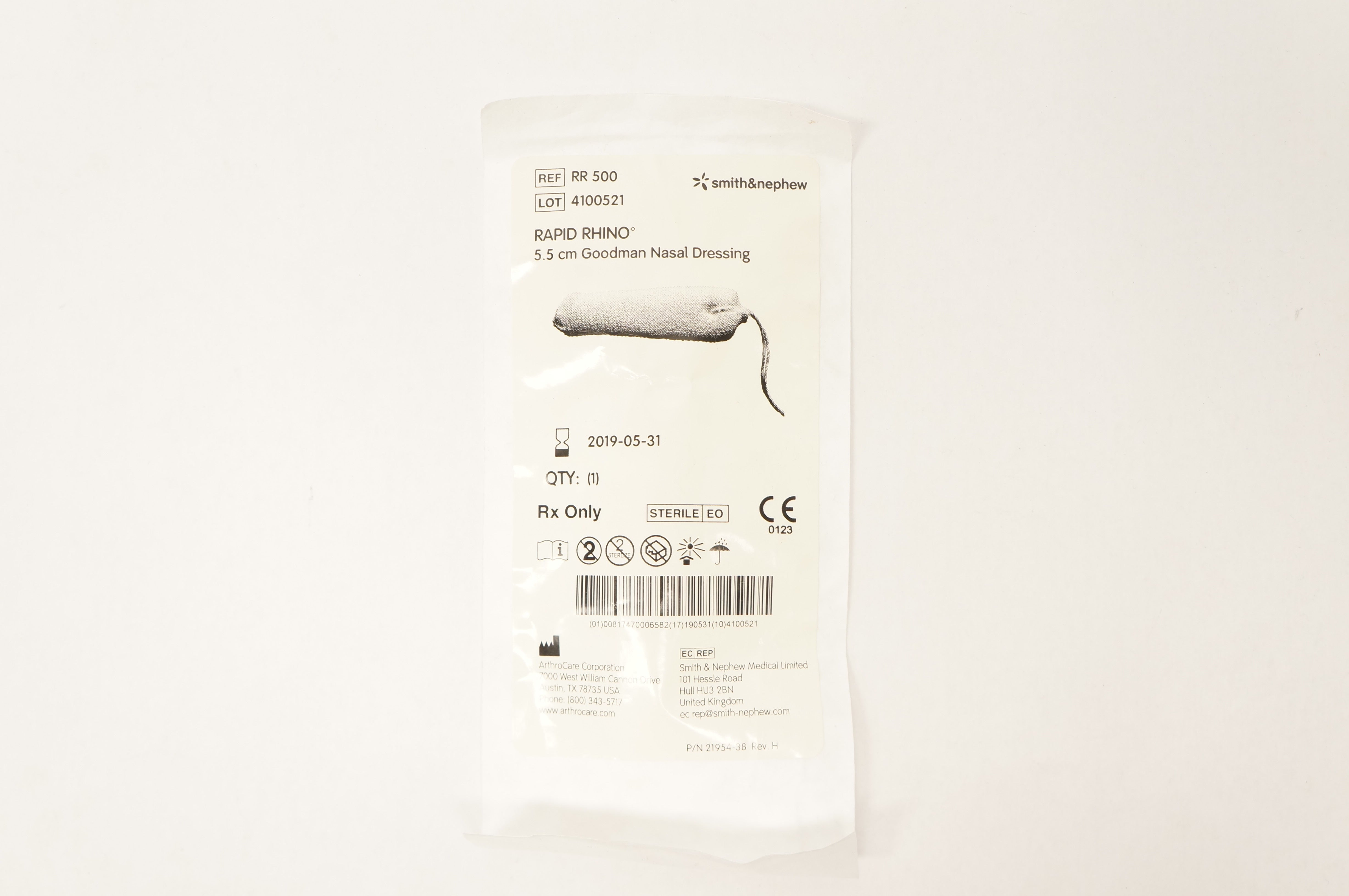 ArthroCare RR 500 Smith&Nephew Rapid Rhino 5.5cm Goodman Nasal Dressing (x)