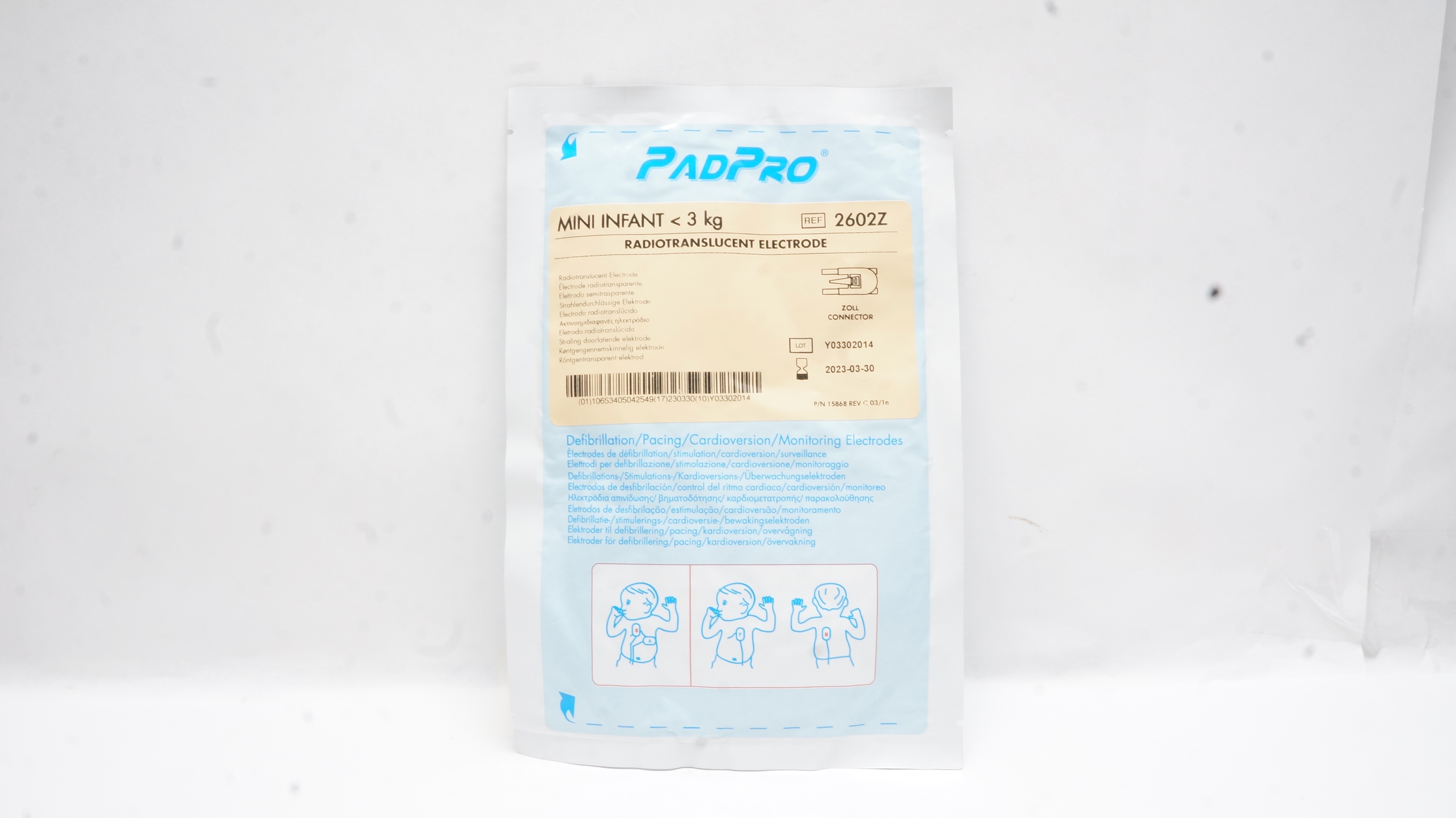ConMed 2602Z PadPro Mini Infant < 3kg Radiotranslucent Electrode (x)
