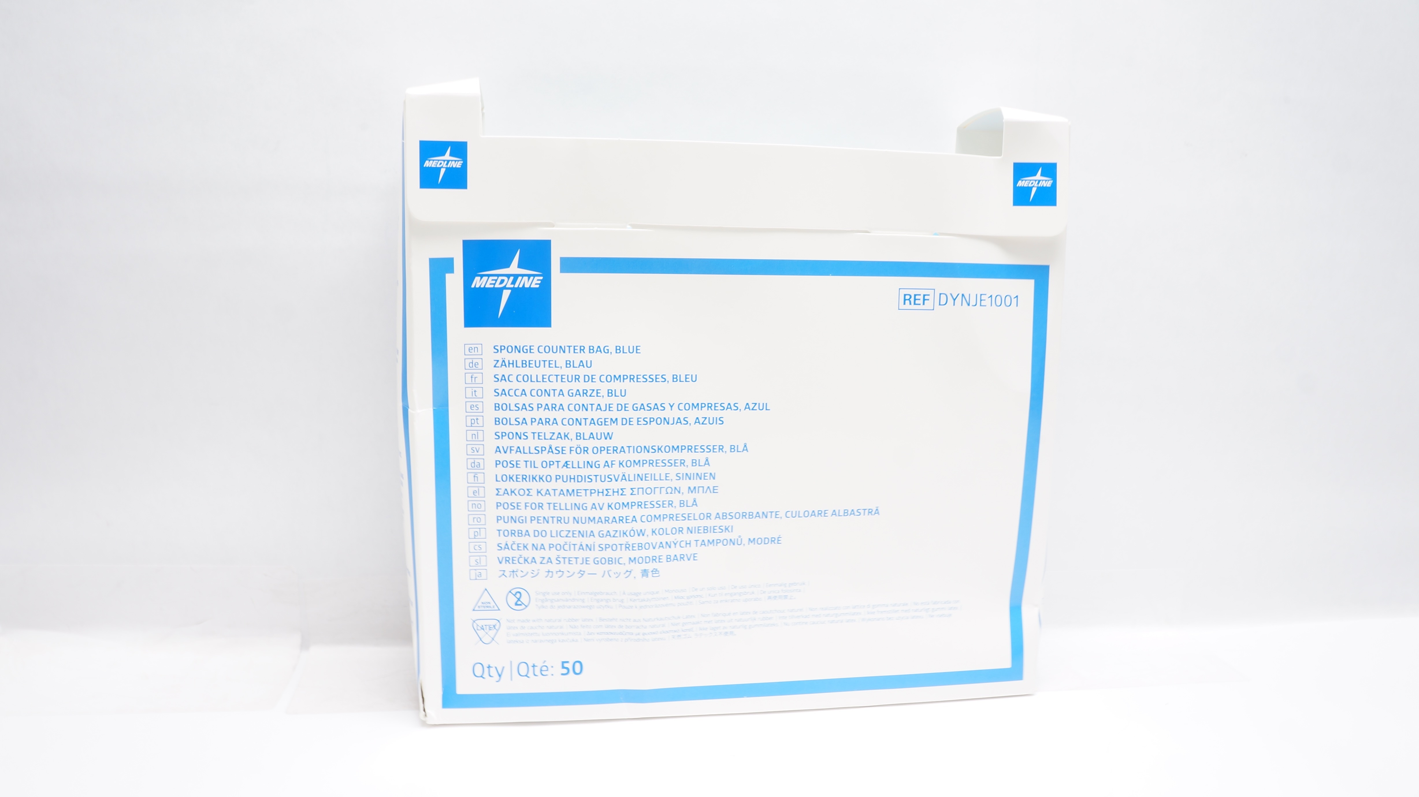 Medline DYNJE1001 Sponge Counter Bag, Blue - Box of 50