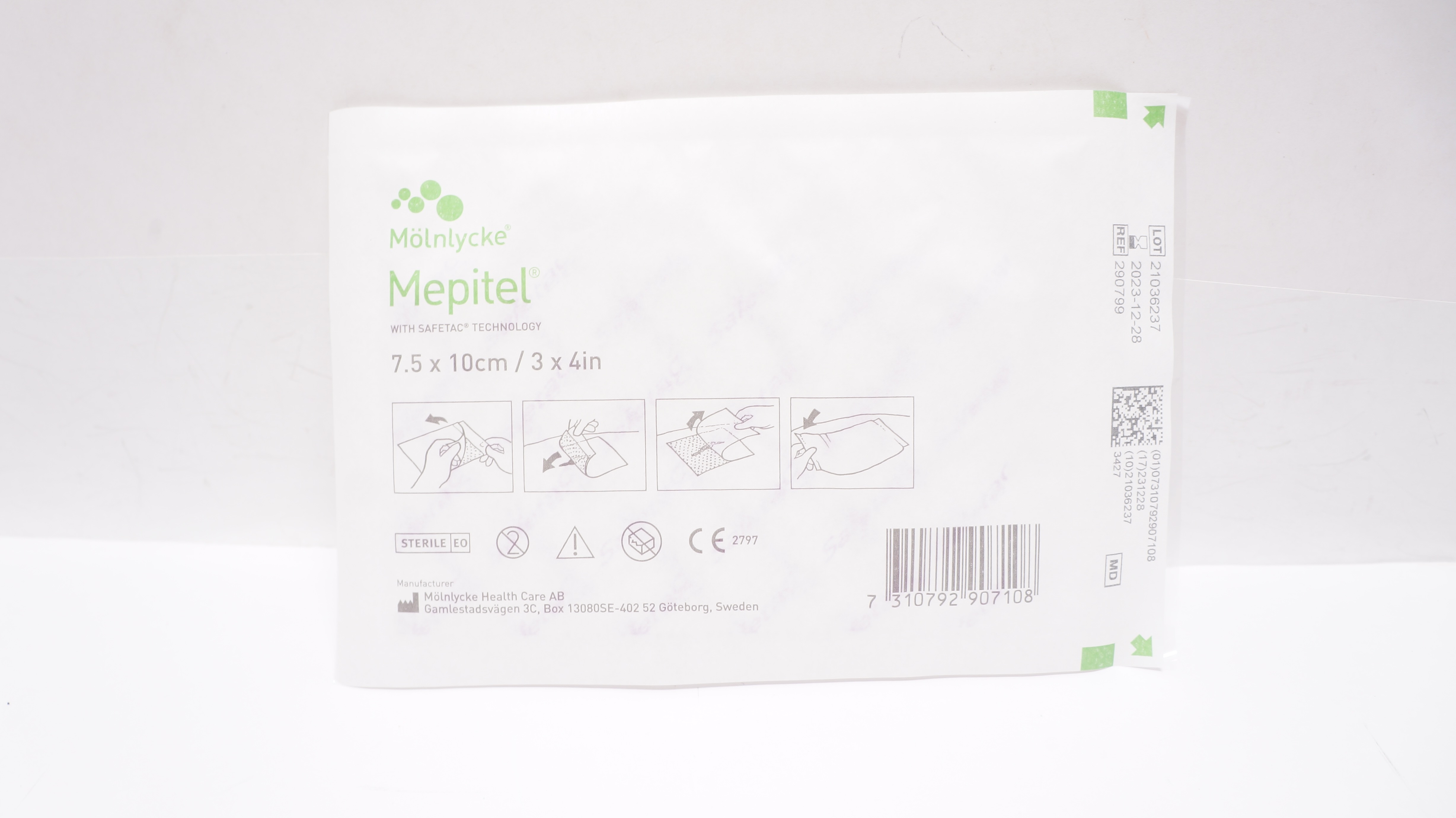 Molnlycke HealthCare 290799 Mepitel With Safetac Technology 3 inch x 4 inch (x)
