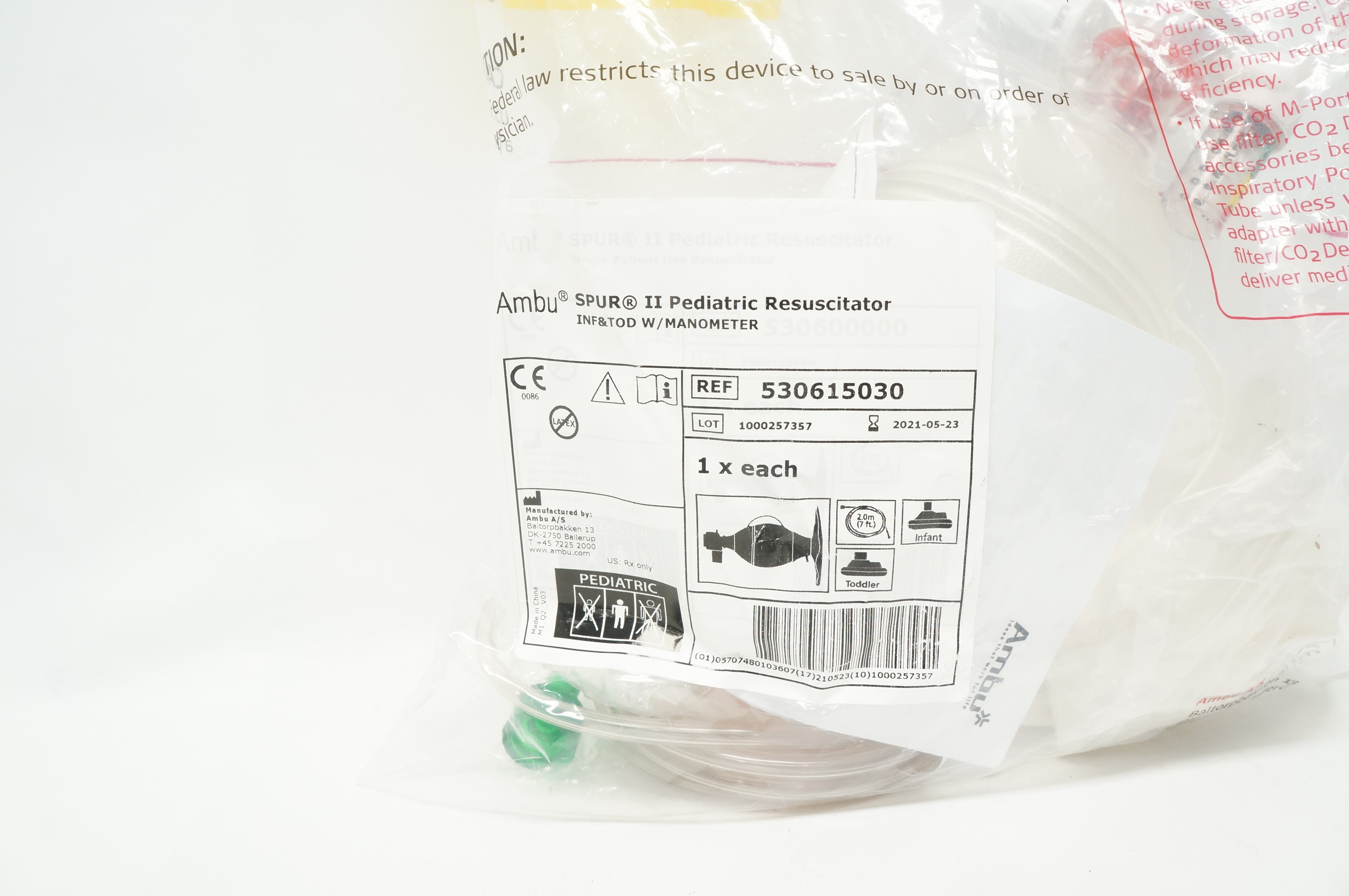 AMBU 530615030 SPUR II Pediatric Resuscitator Inf & Tod With Manometer (x)