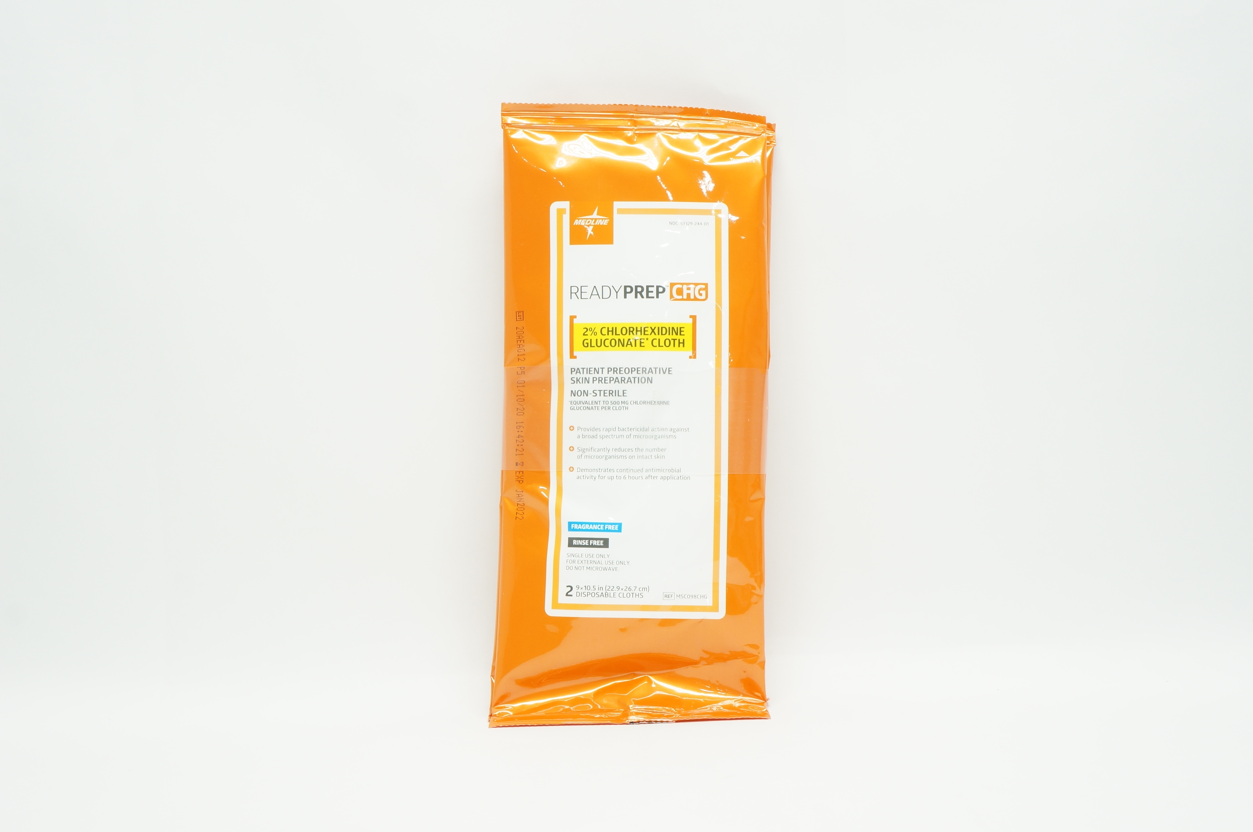 Medline MSC098CHG Ready Prep CHG 2% Chlorhexidine Gluconate 9x10.5inch