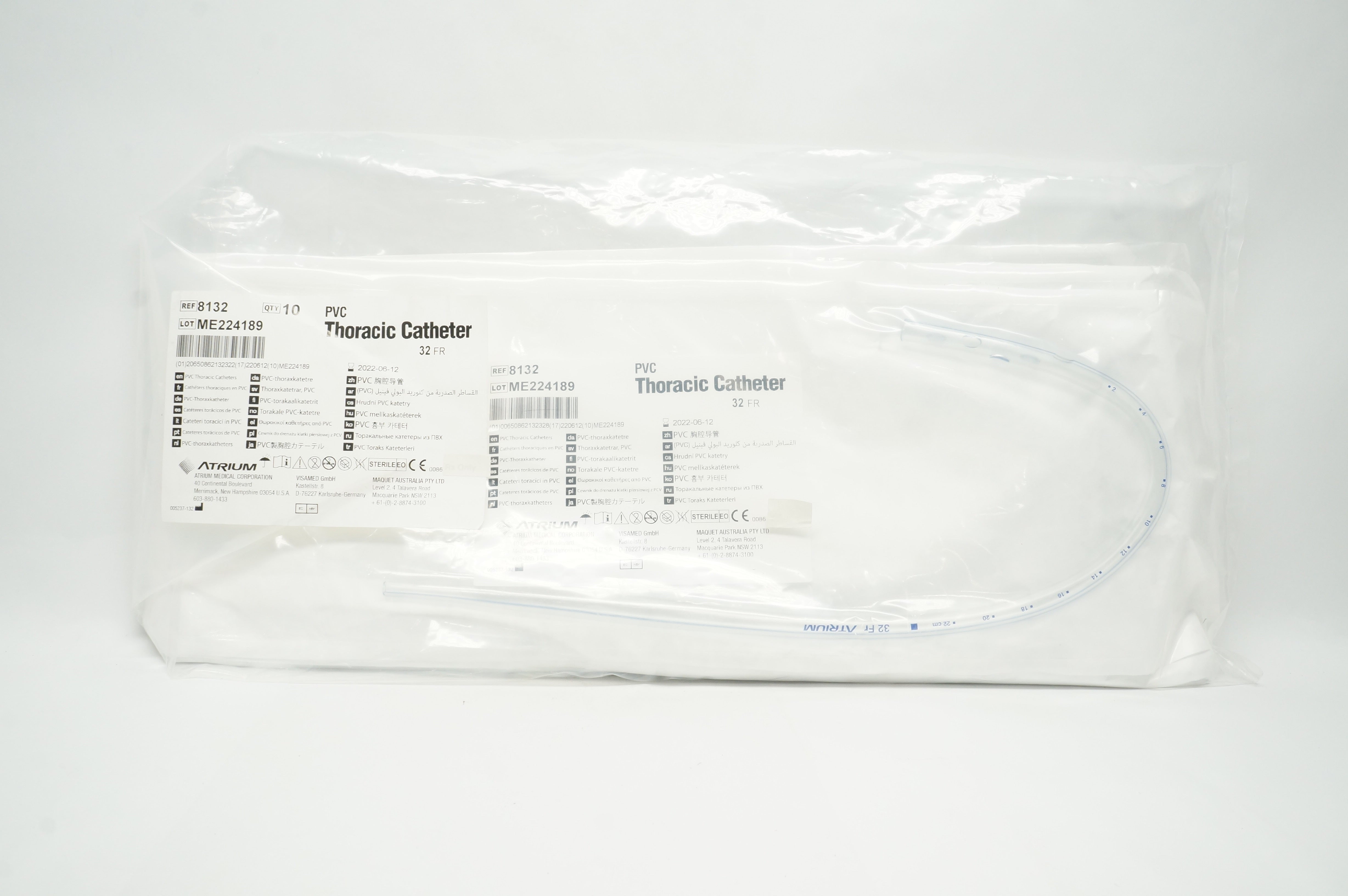 Atrium 8132 PVC Thoracic Cath. 32Fr - Pack of 10