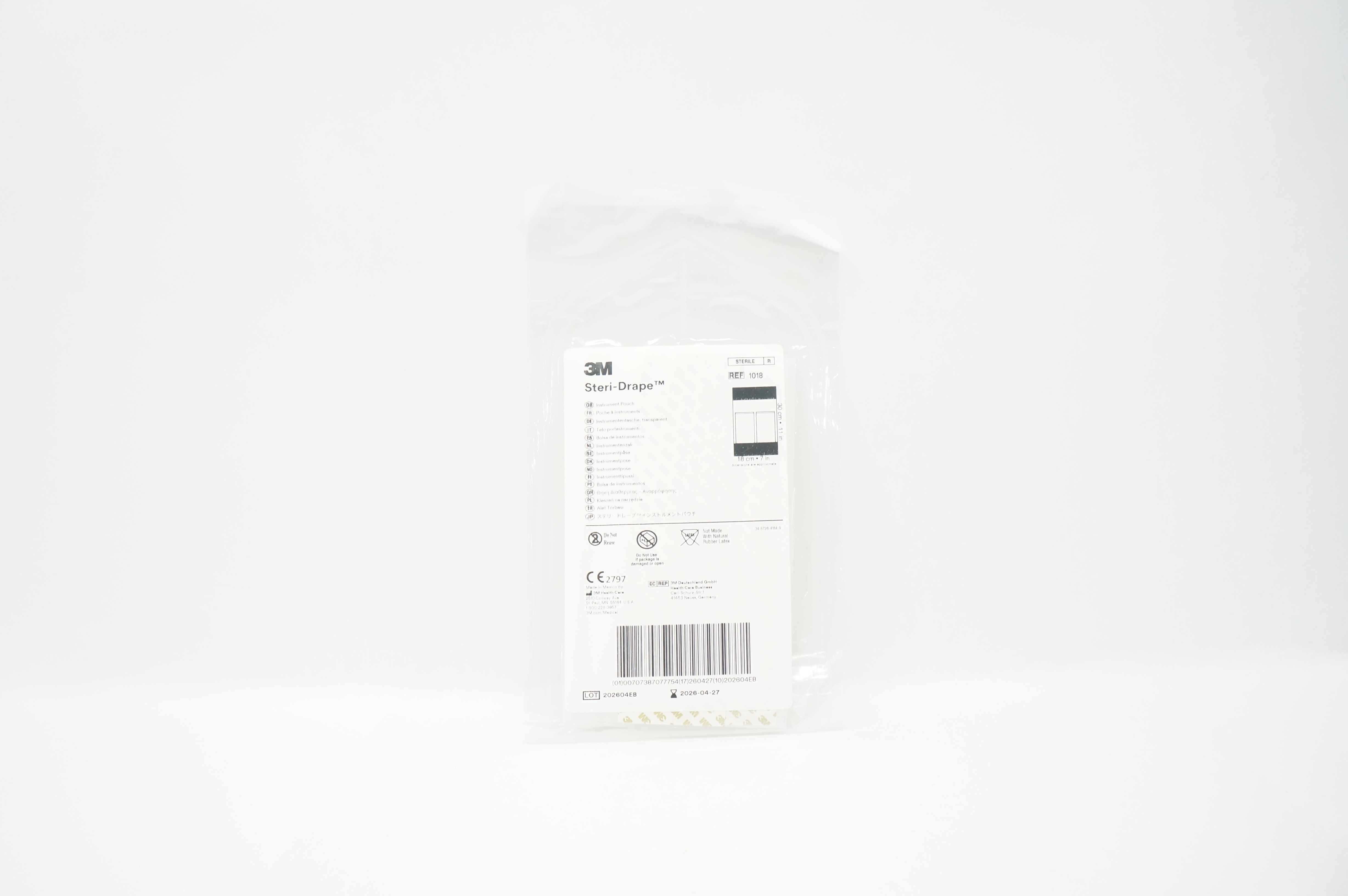 3M 1018 Steri-Drape Instrument Pouch 11inch x 7inch