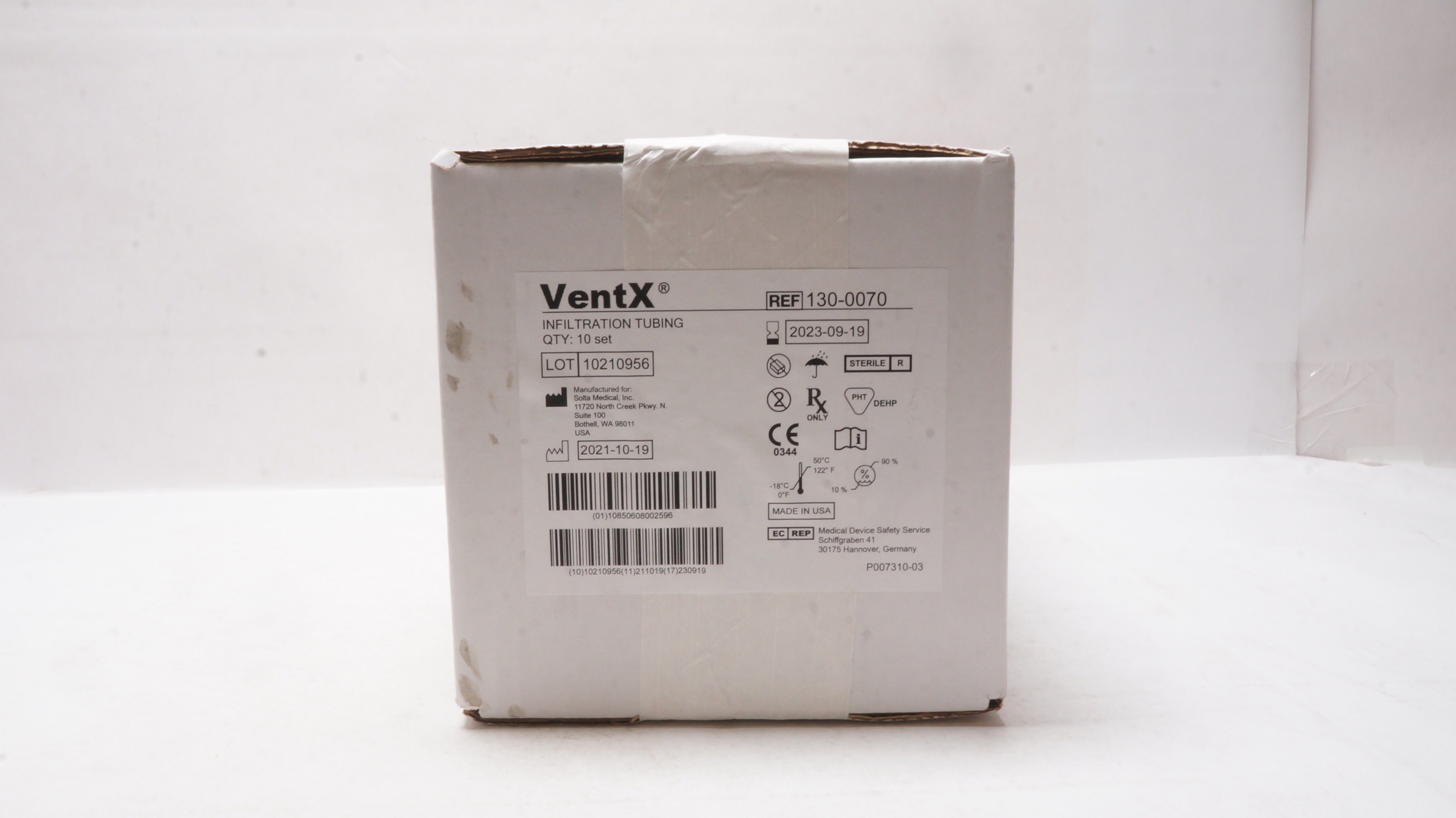 Solta Medical 130-0070 VentX Infiltration Tubing (x) - Box of 10 Set