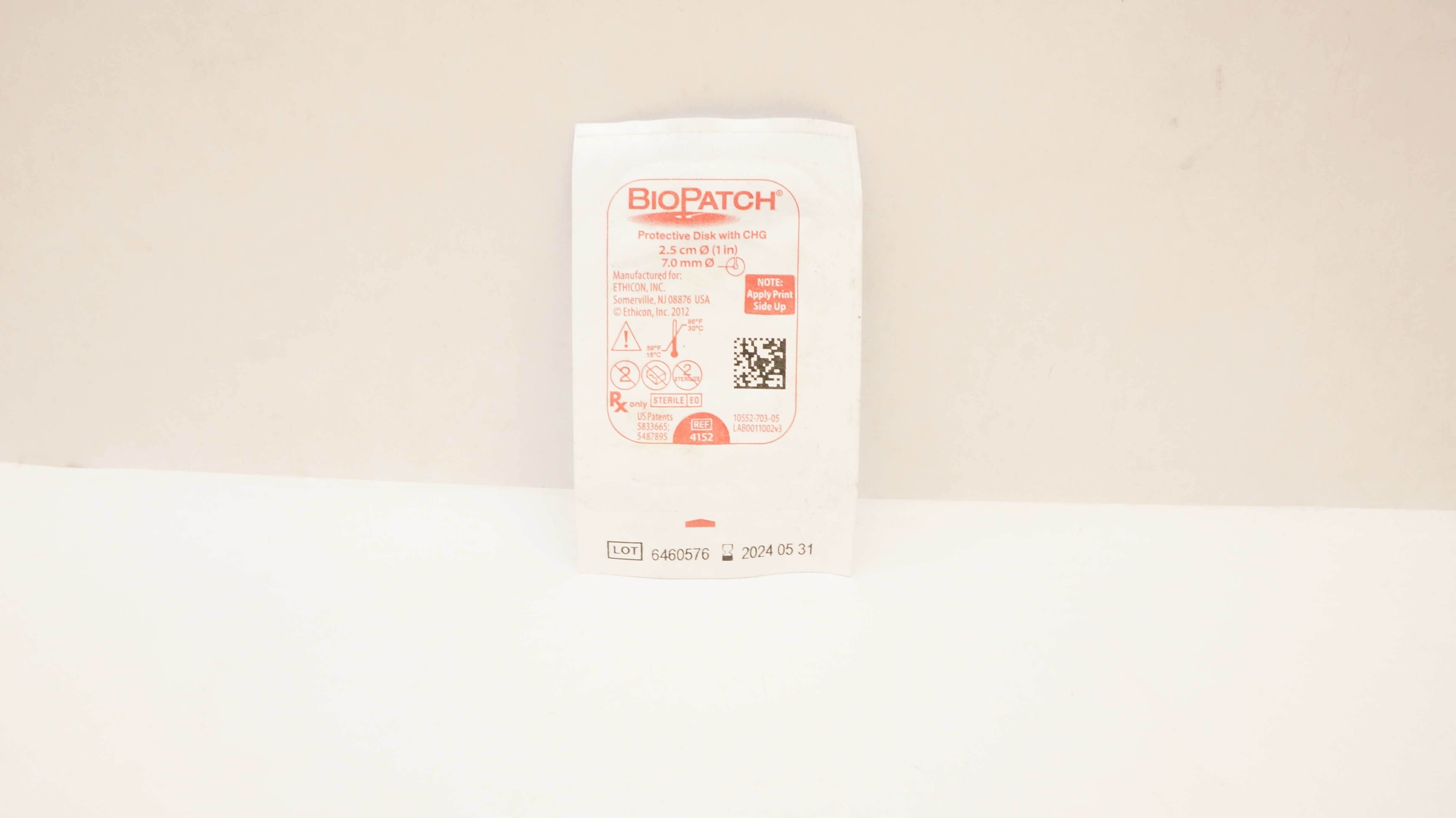 Ethicon 4152 BioPatch Protective Disk with GHG 1inch x 7.0mm