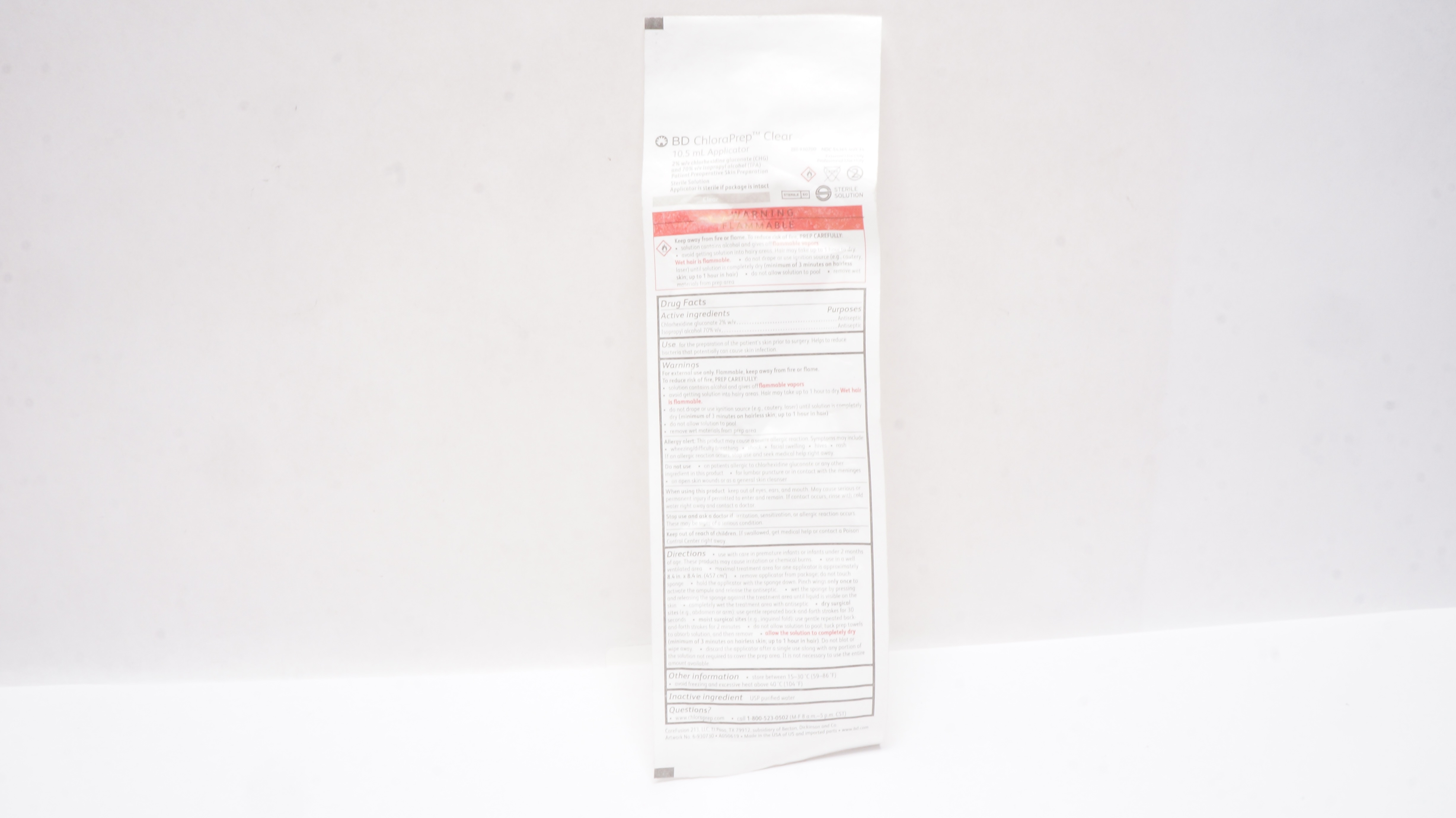 BD 930700 ChloraPrep Clear 10.5ml Applicators