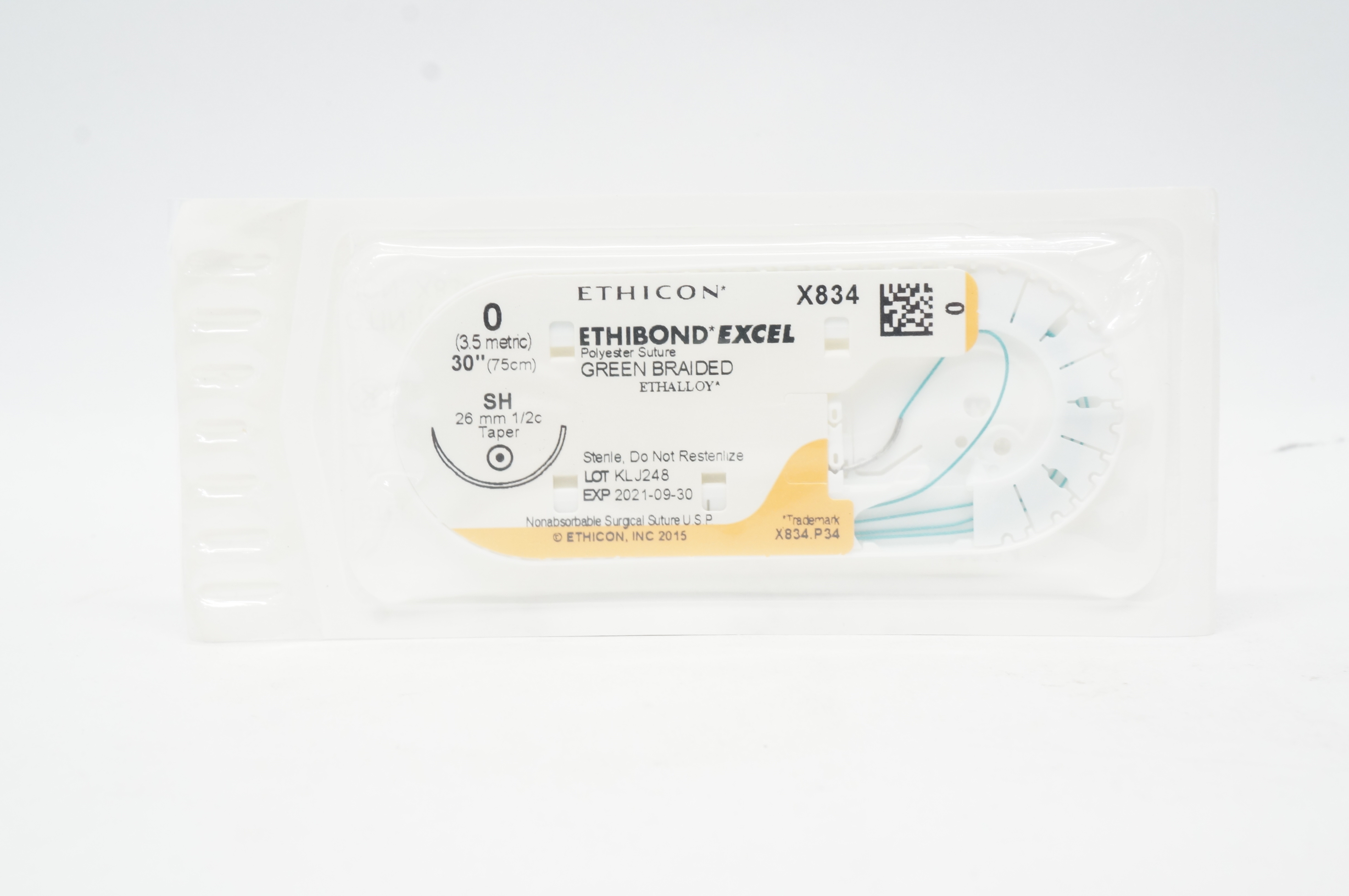 Ethicon X834 0 ETHIBOND EXCEL SH 26mm 1/2c Taperpoint 30inch