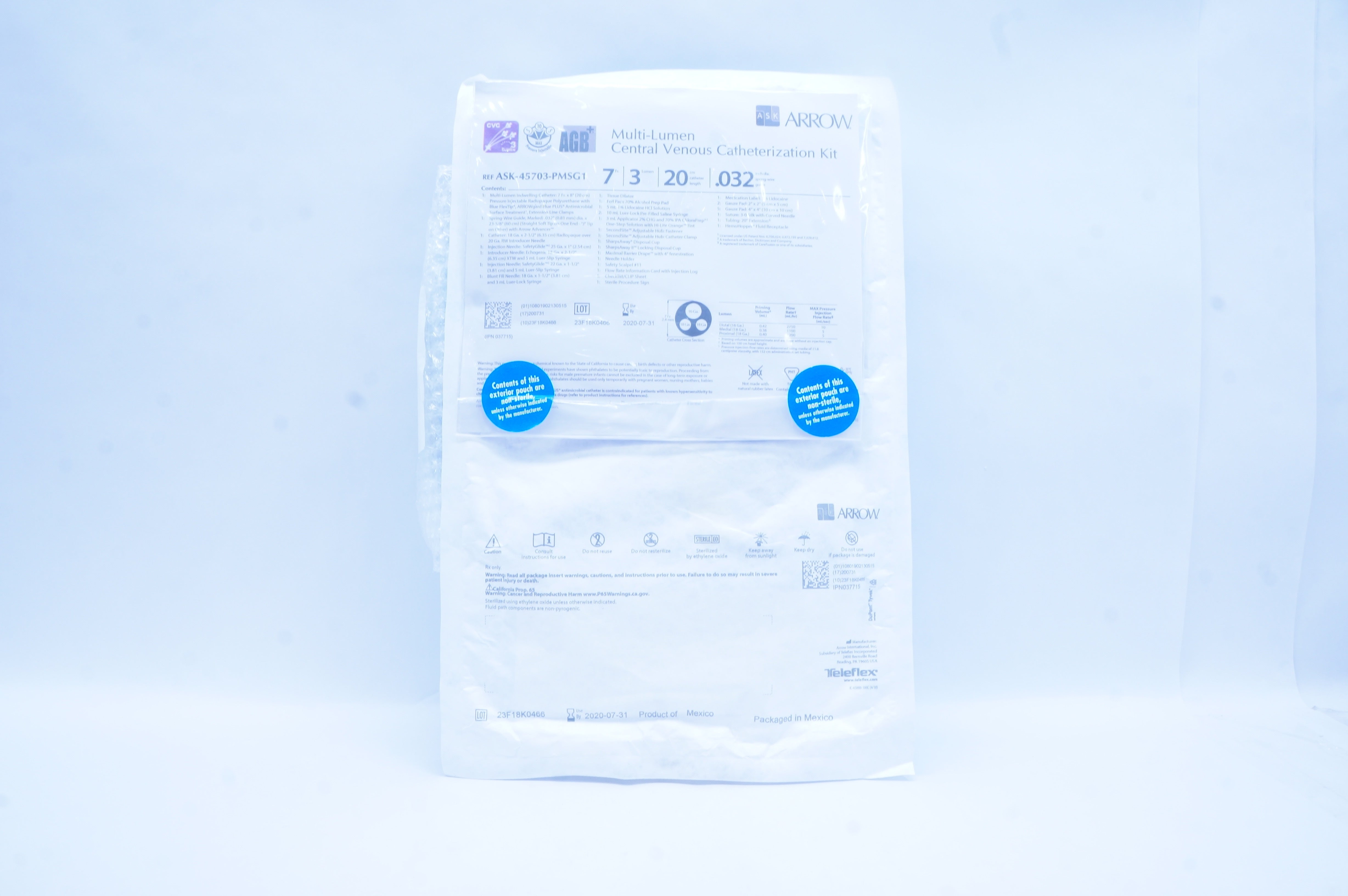 Arrow ASK-45703-PMSG1  Multi-Lumen Central Venous Catheterization Kit 7Fr. (x)