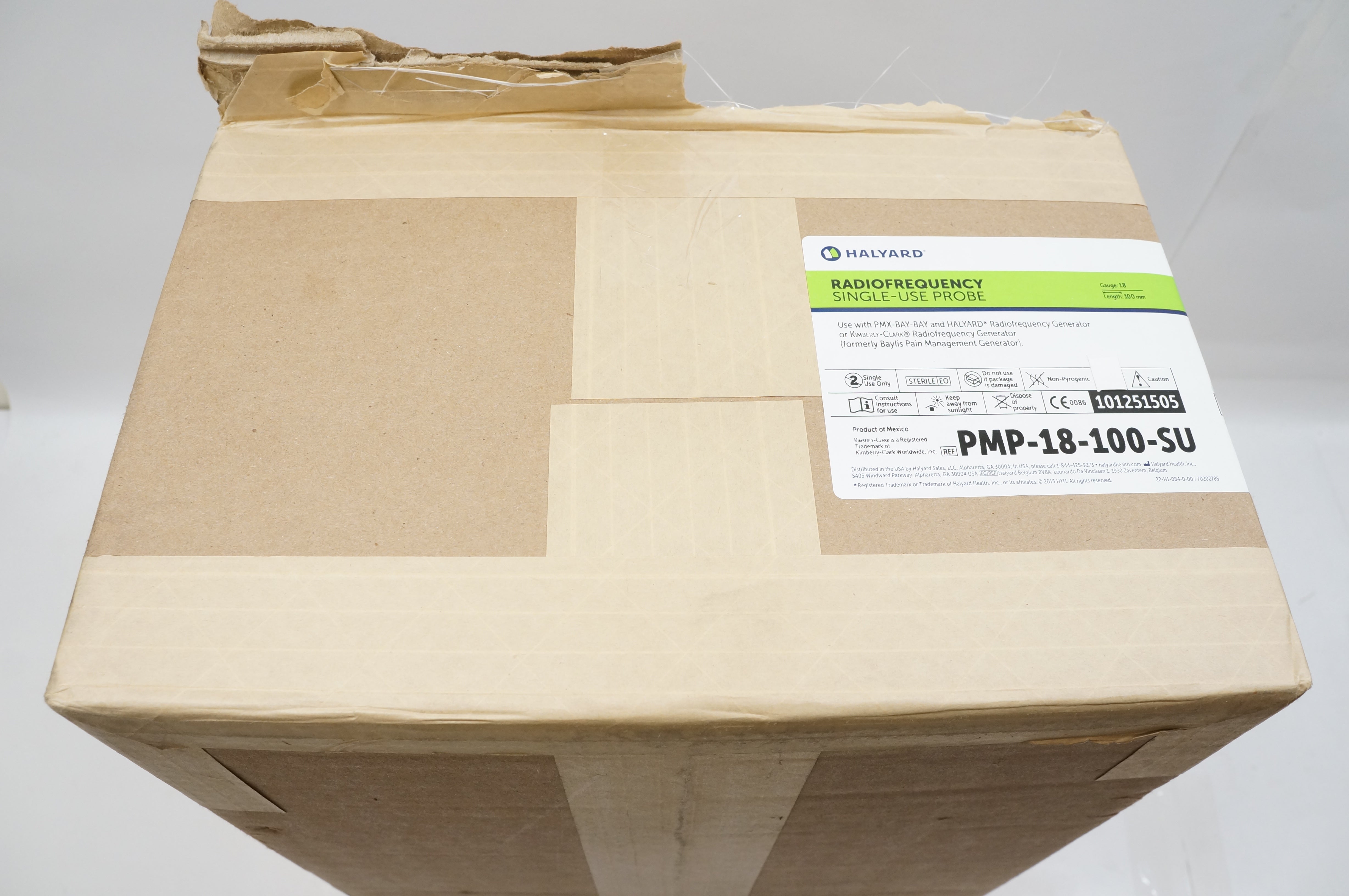 Halyard PMP-18-100-SU Radiofrequency Single-Use Probe 18G x 10mm - Box of 19