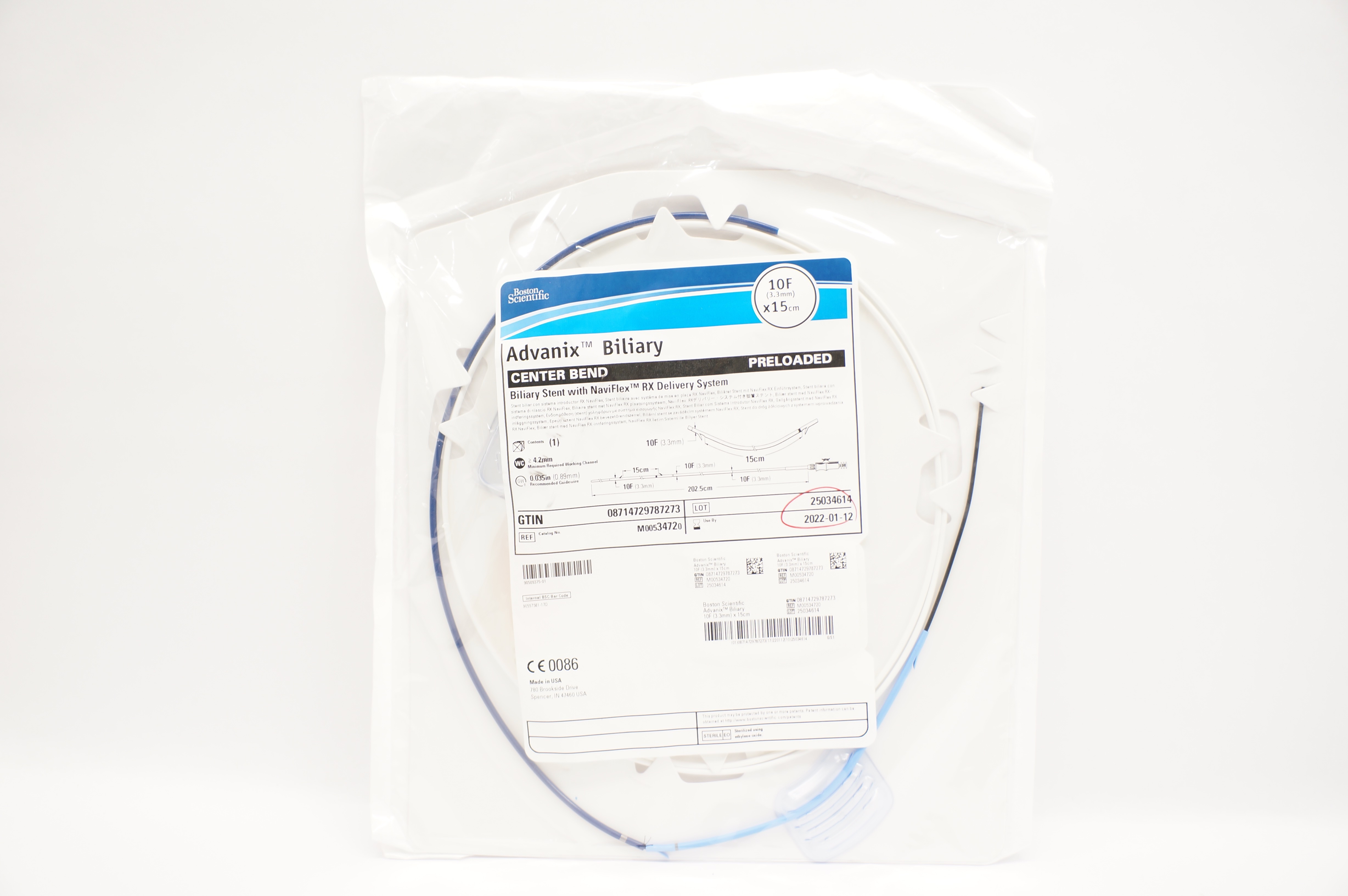 Boston Scientific M00534720 Advanix Biliary Stnt w/Delivery System 10F x 15cm(x)