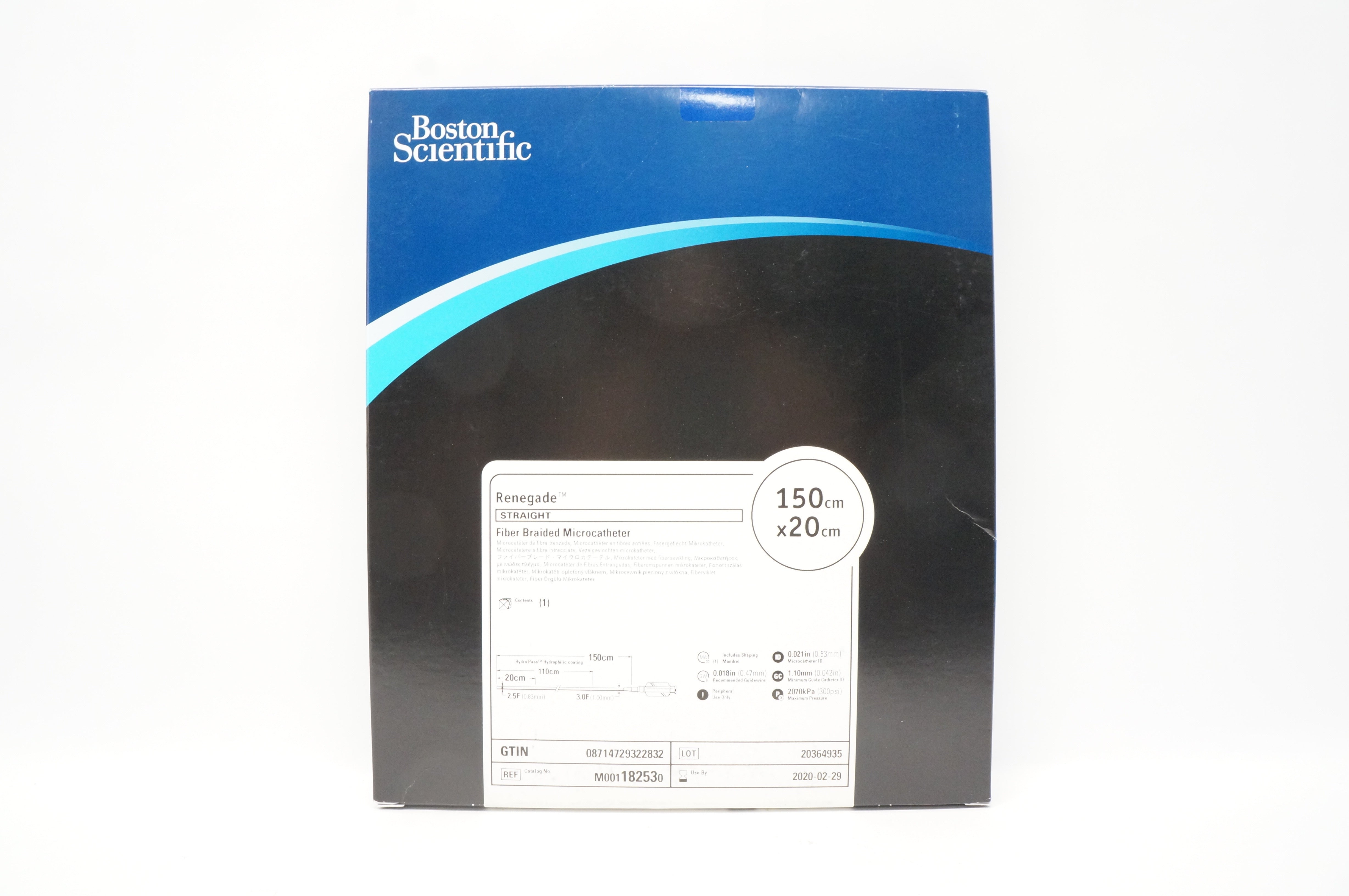 Boston Scientific 18253 Fiber Braided Microcath, Straight 150cm x 20cm (x)