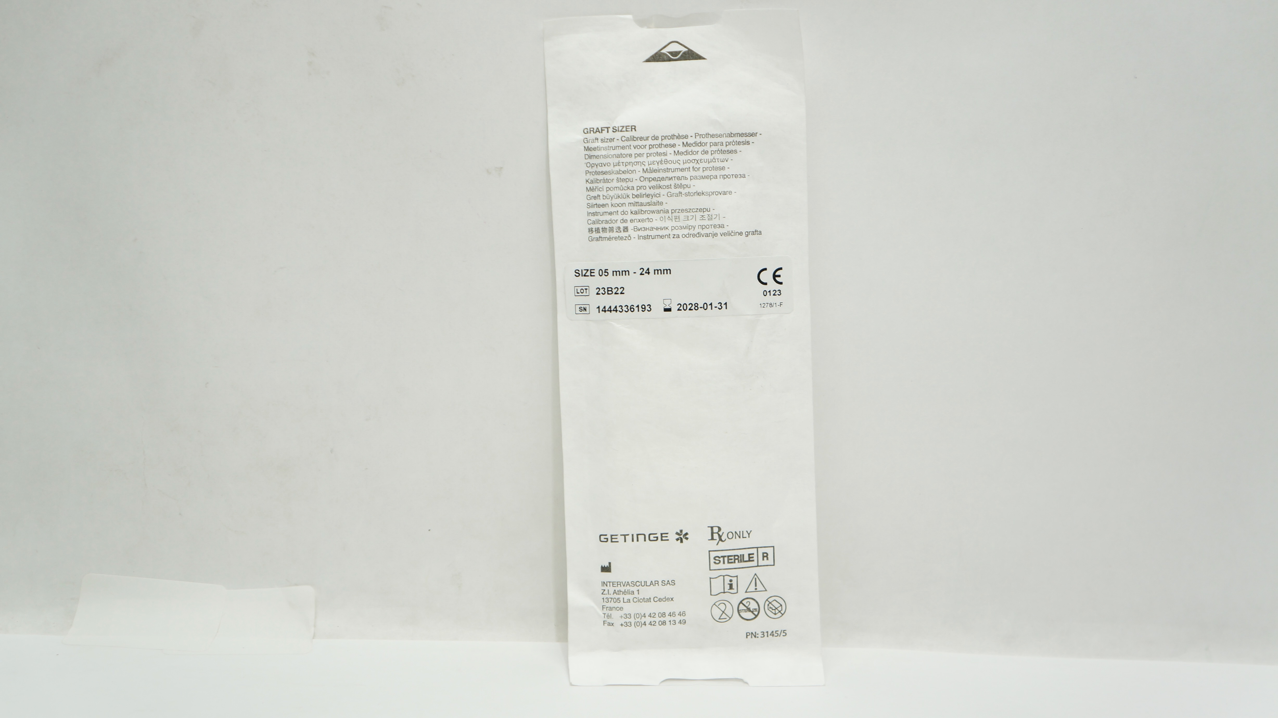 Intervascular 1367252917 3145/5 Getinge graft Sizer 05mm - 24mm