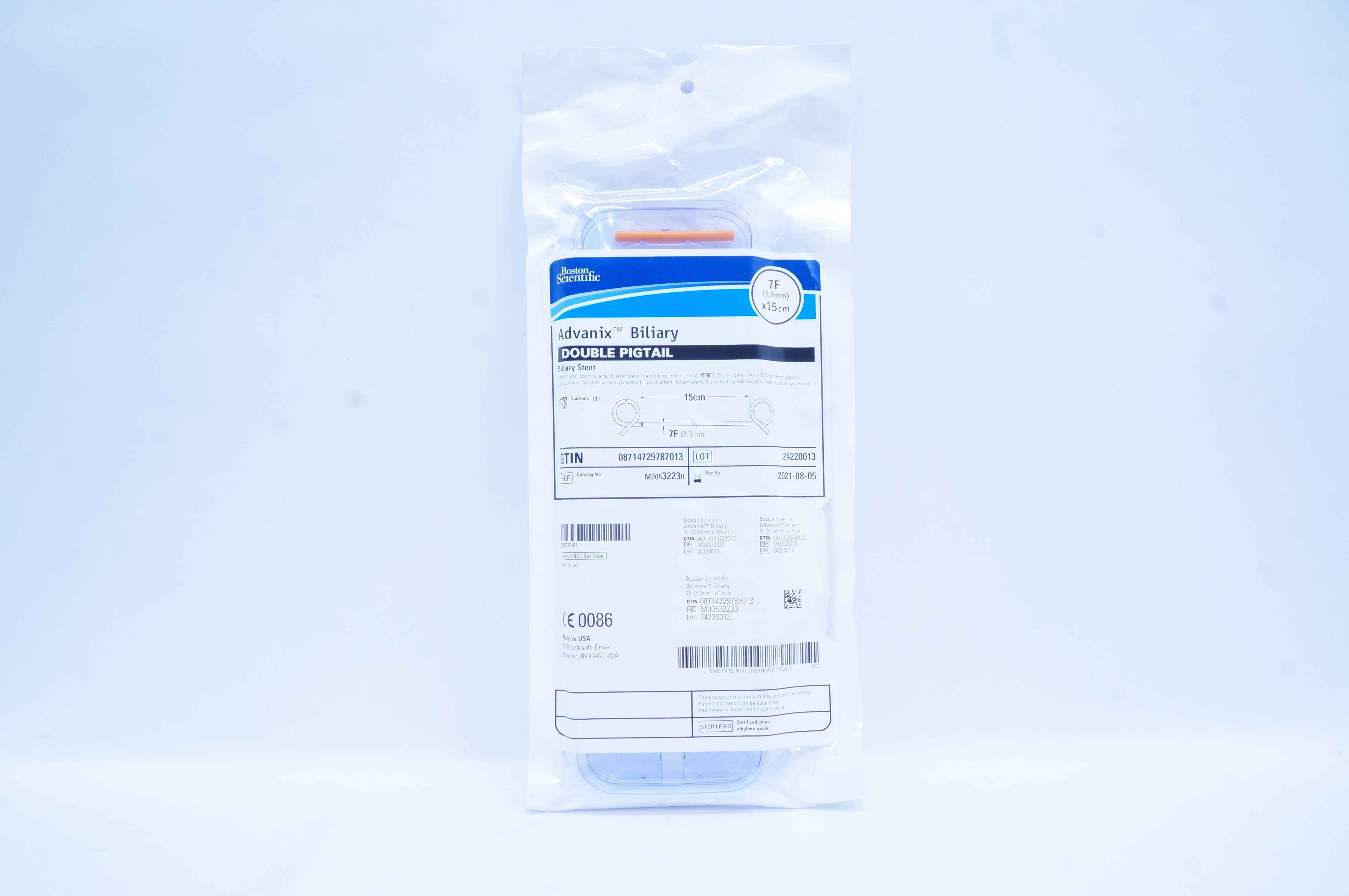 Boston Scientific M00532230 Advanix Biliary Stnt., Double Pigtail, 7F x 15cm