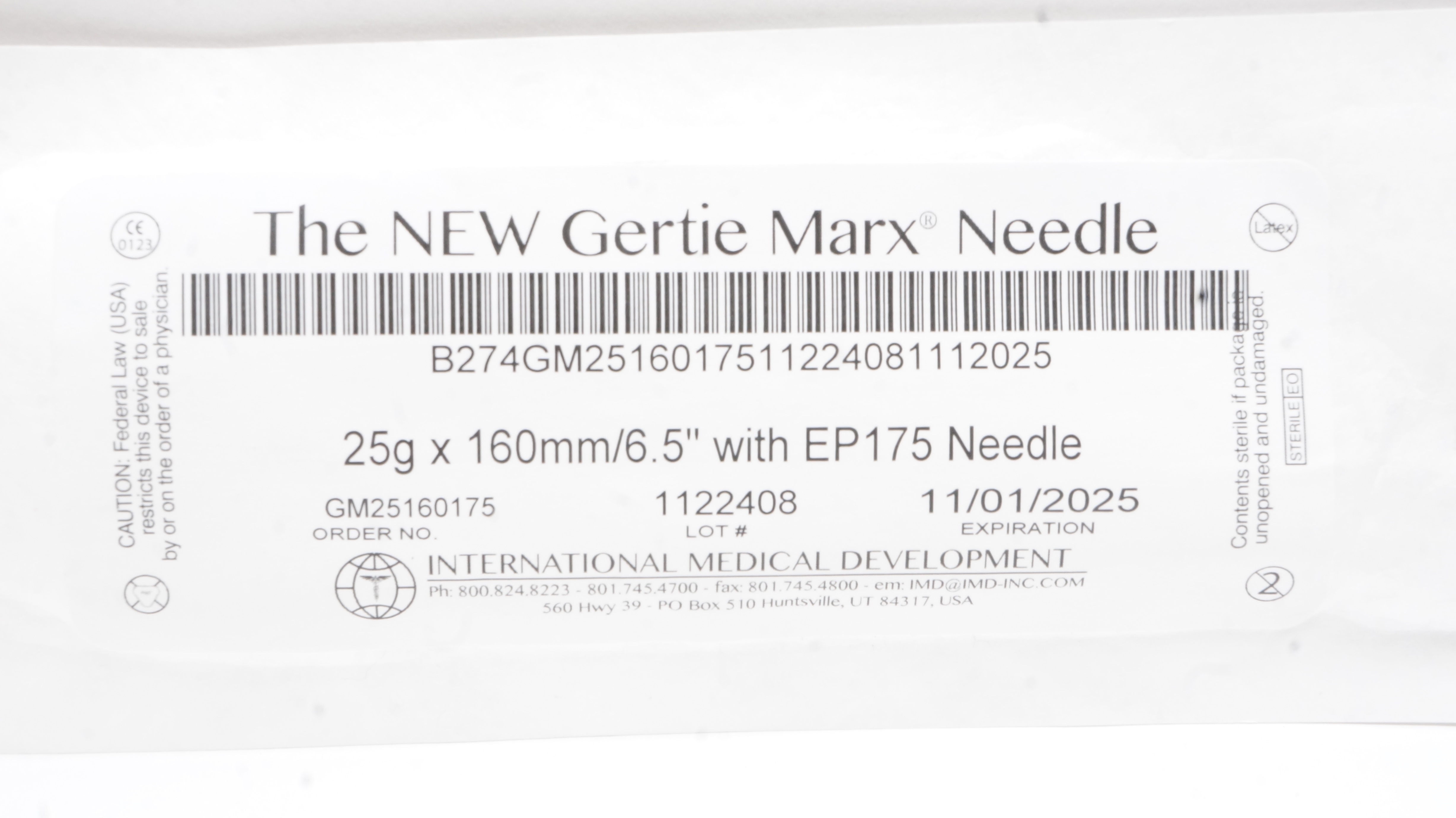 IMD GM25160175 The New Gertie Marx Ndle 25G x 6.5inch w/EP175 Ndle
