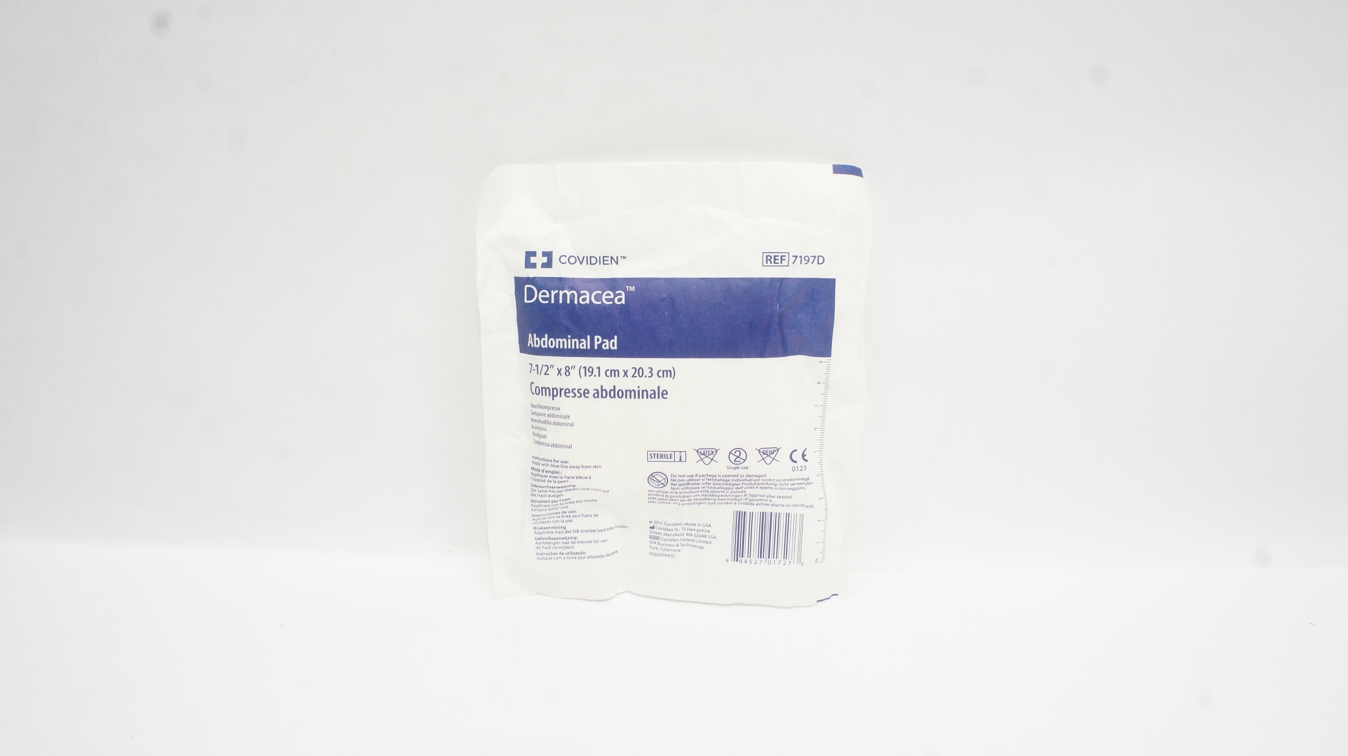 Covidien 7197D Dermacea Abdominal Pad 7-1/2Inch x 8Inch (x)