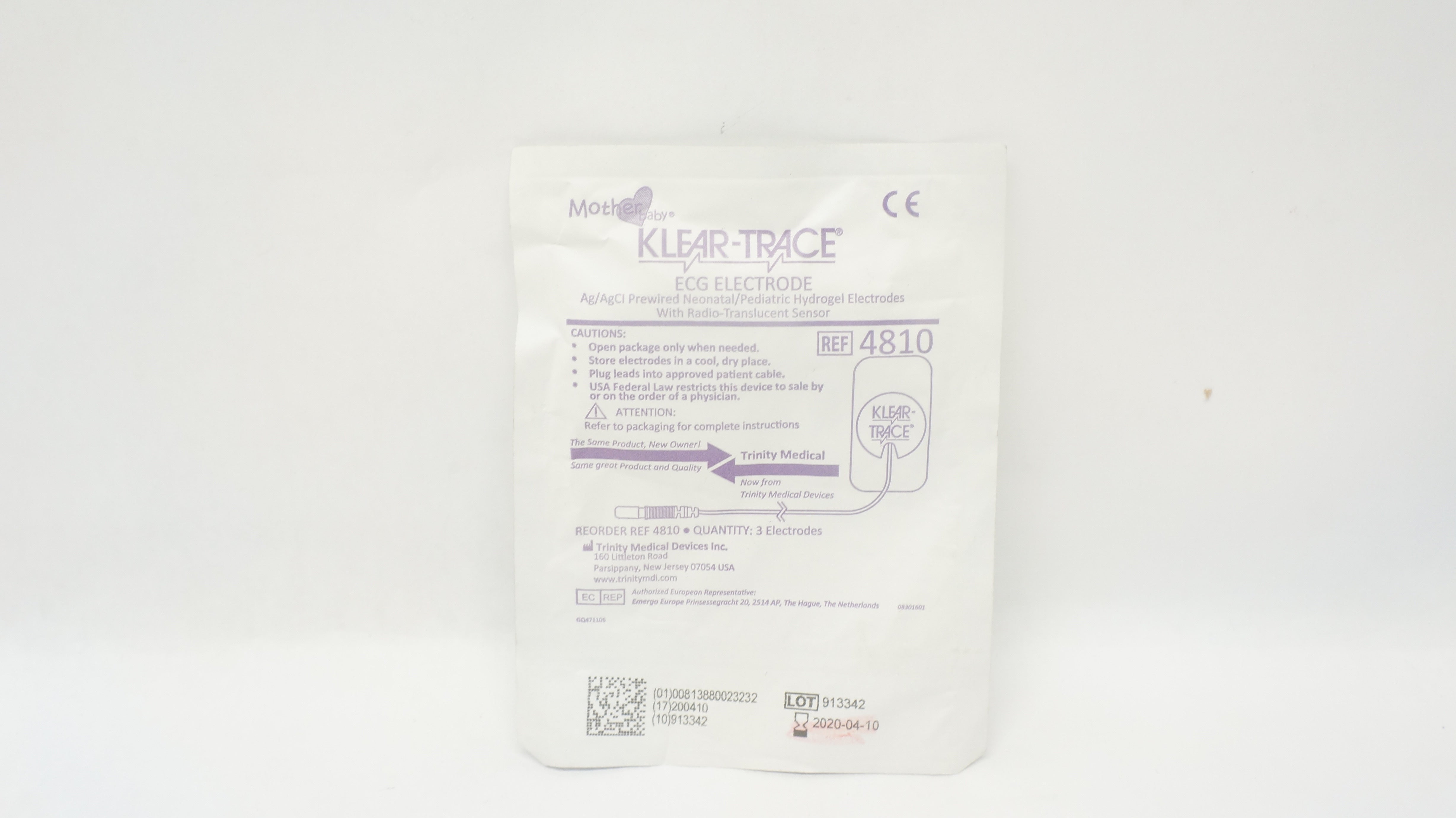 Trinity 4810 Klear-Trace ECG Electrode (x) - Pack of 3