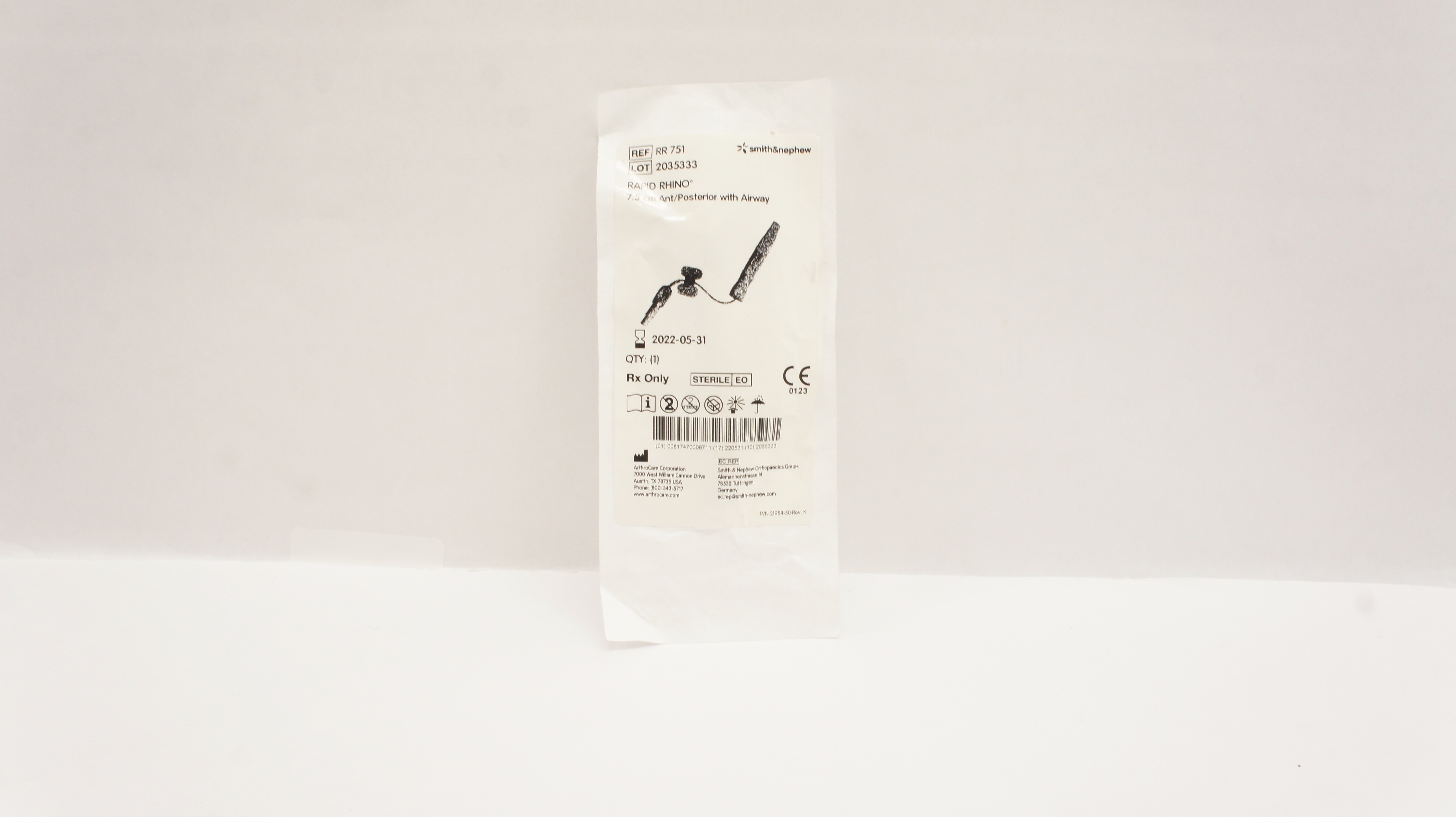 Smith&Nephew RR751 Rapid Rhino 7.5cm Ant/Posterior With Airway (x)