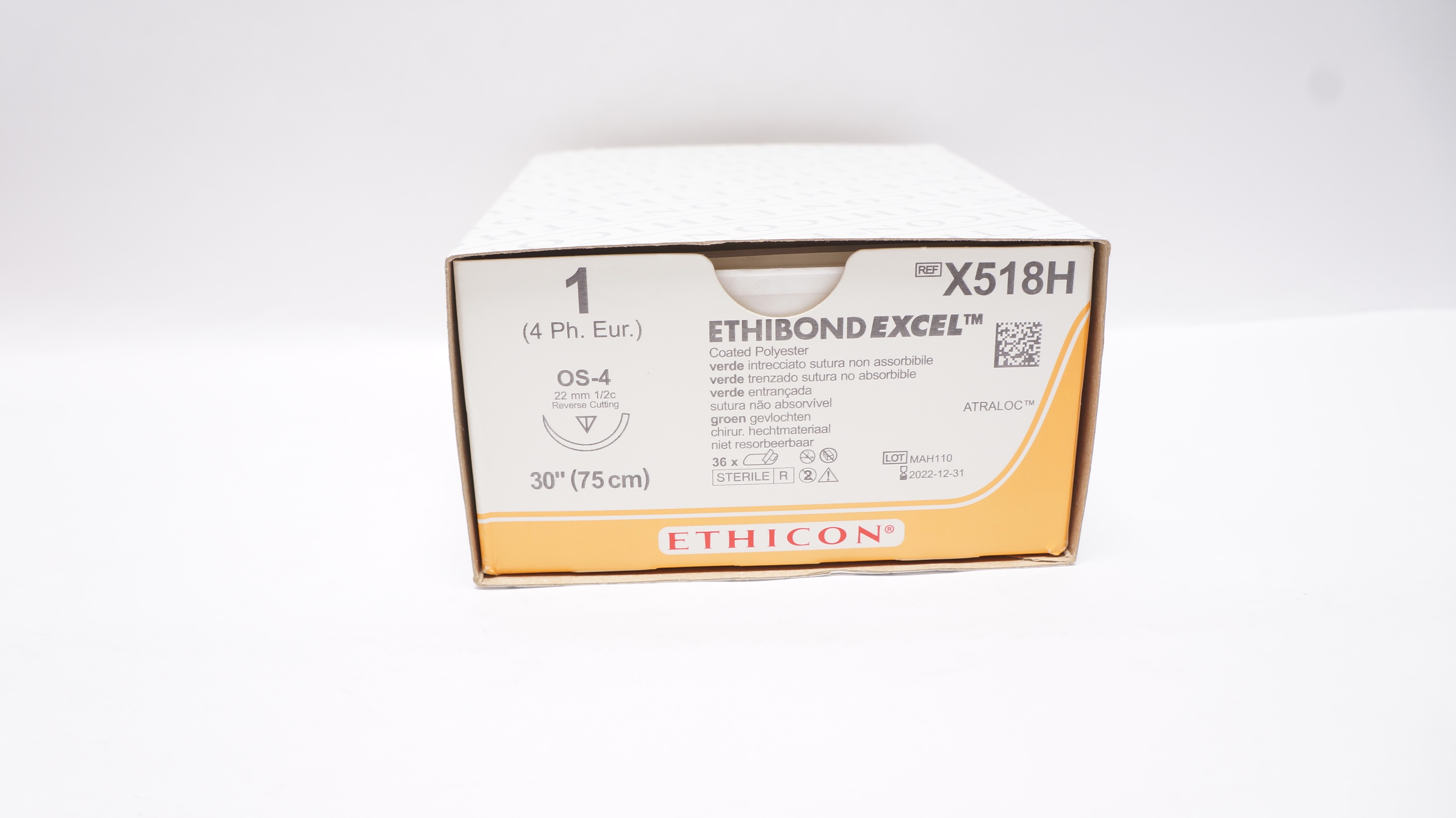 Ethicon X518H 1 Ethibond Stre OS-4 22mm 1/2c Reverse Cutting 30inch-Box of 36(x)