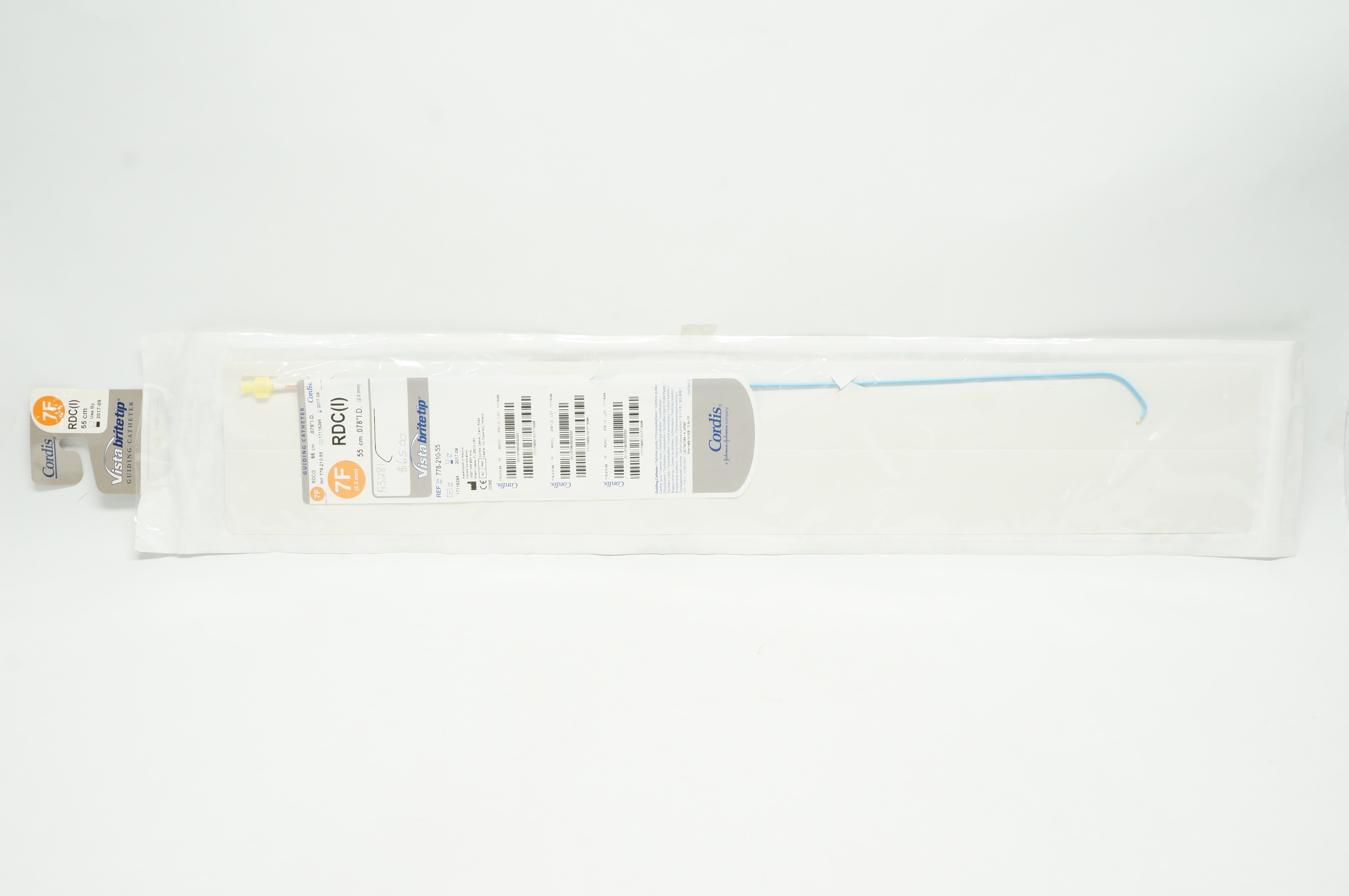 Cordis 778-210-55 Vista Brite-Tip Guiding Cath. 7F RDC(I) 55cm x .078 inch (x)