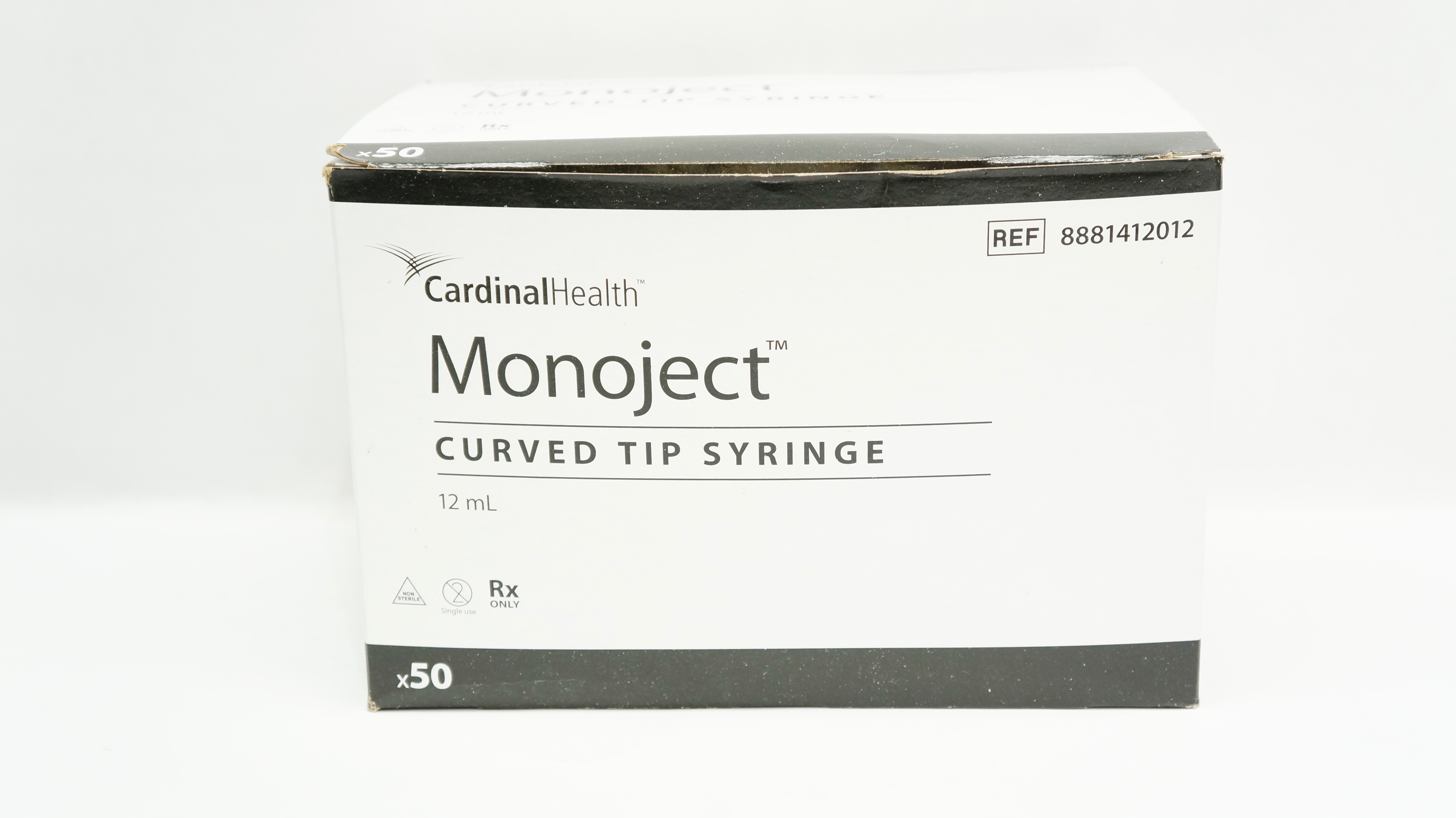 Cardinal Health 8881412012 Monoject Curved Tip Syringe 12mL - Box of 50