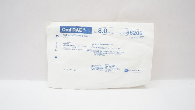 Covidien 86206 Mallinckrodt Oral RAE Preformed Tracheal Tube Cuffed, 8.0mm
