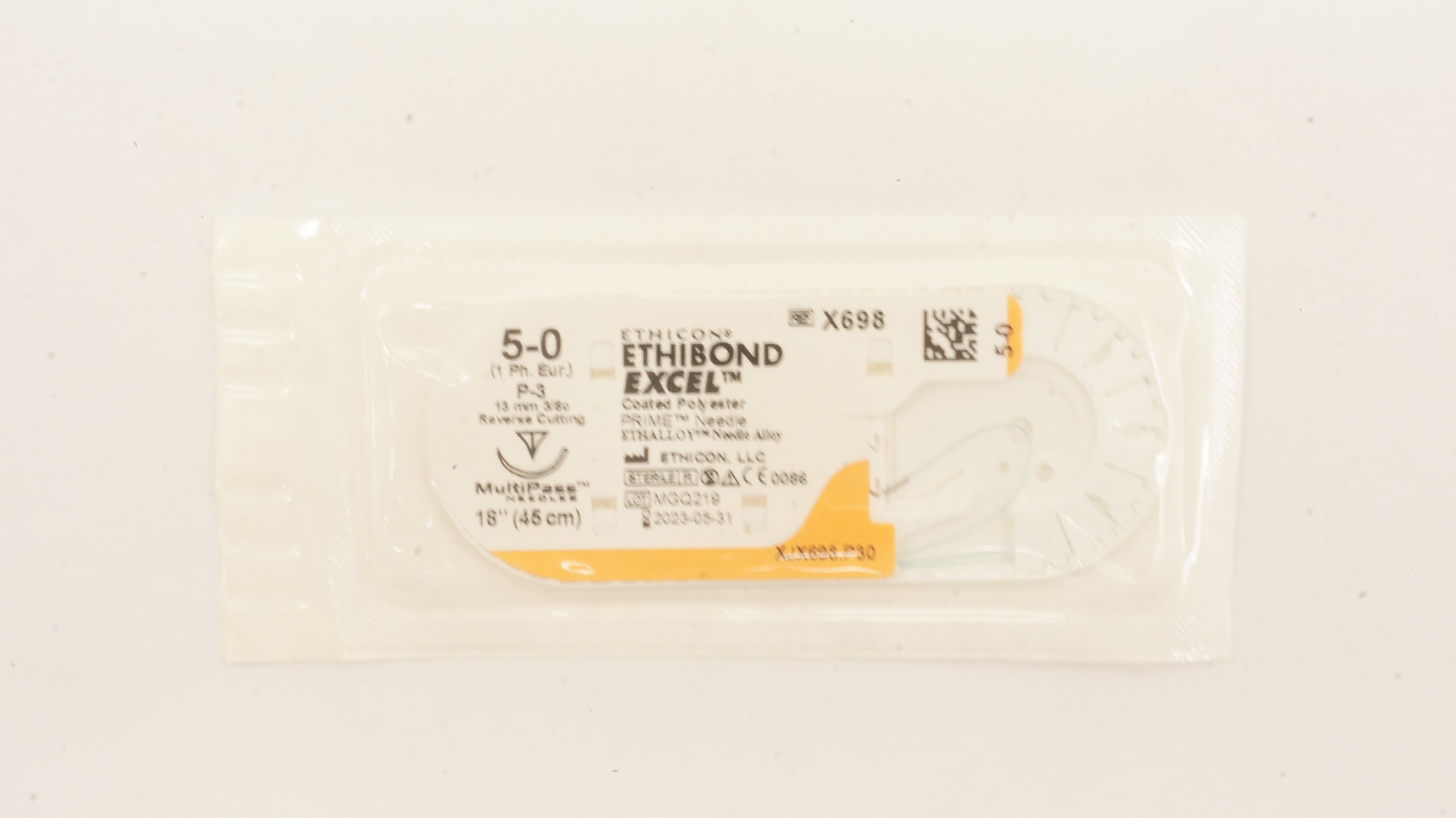 Ethicon X698 5-0 Ethibond Excel Stre P-3 13mm 3/8c Reverse Cutting, 18inch