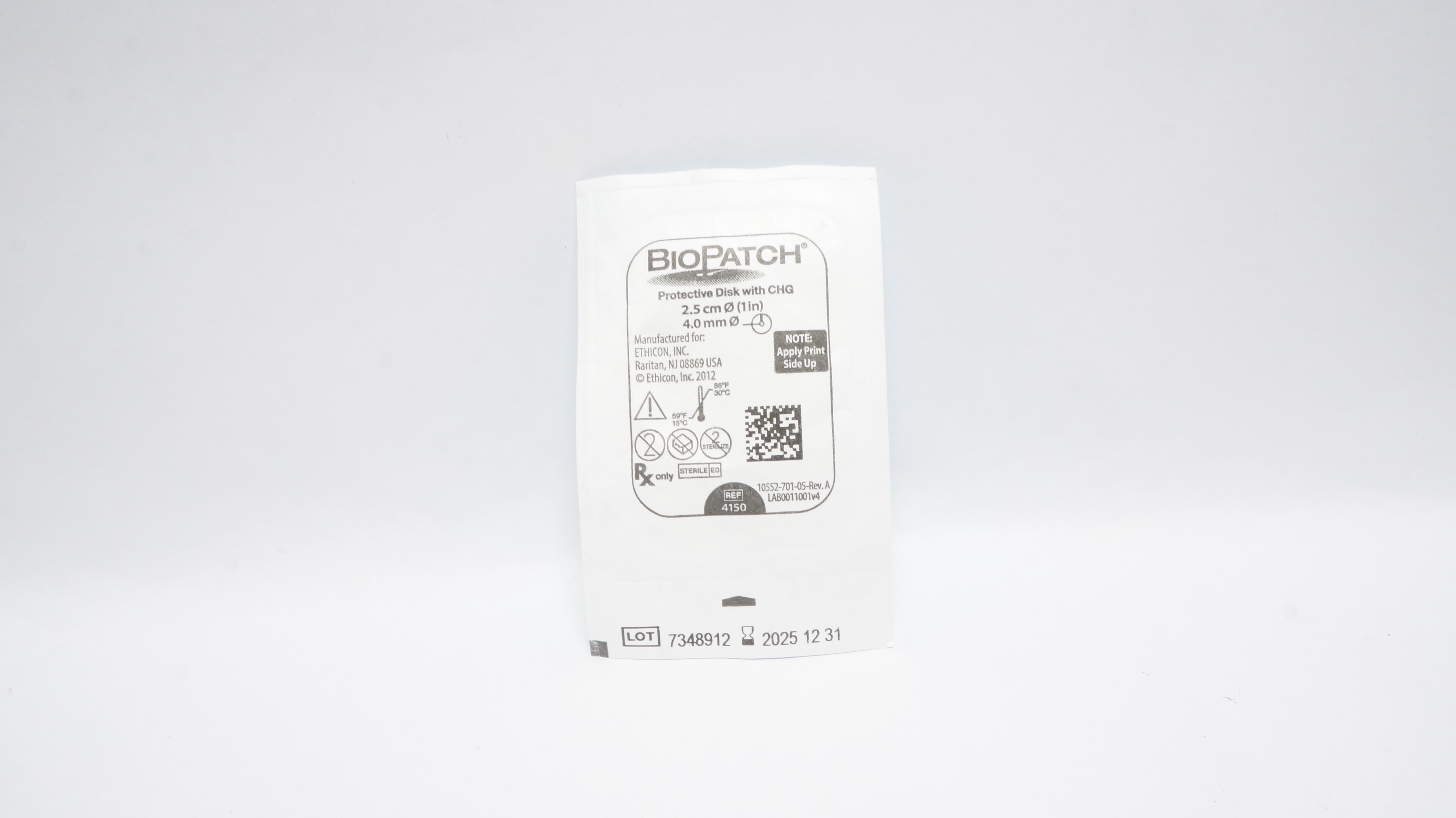 Ethicon 4150 BioPatch Protective Disk with CHG 1inch x 4.0 mm