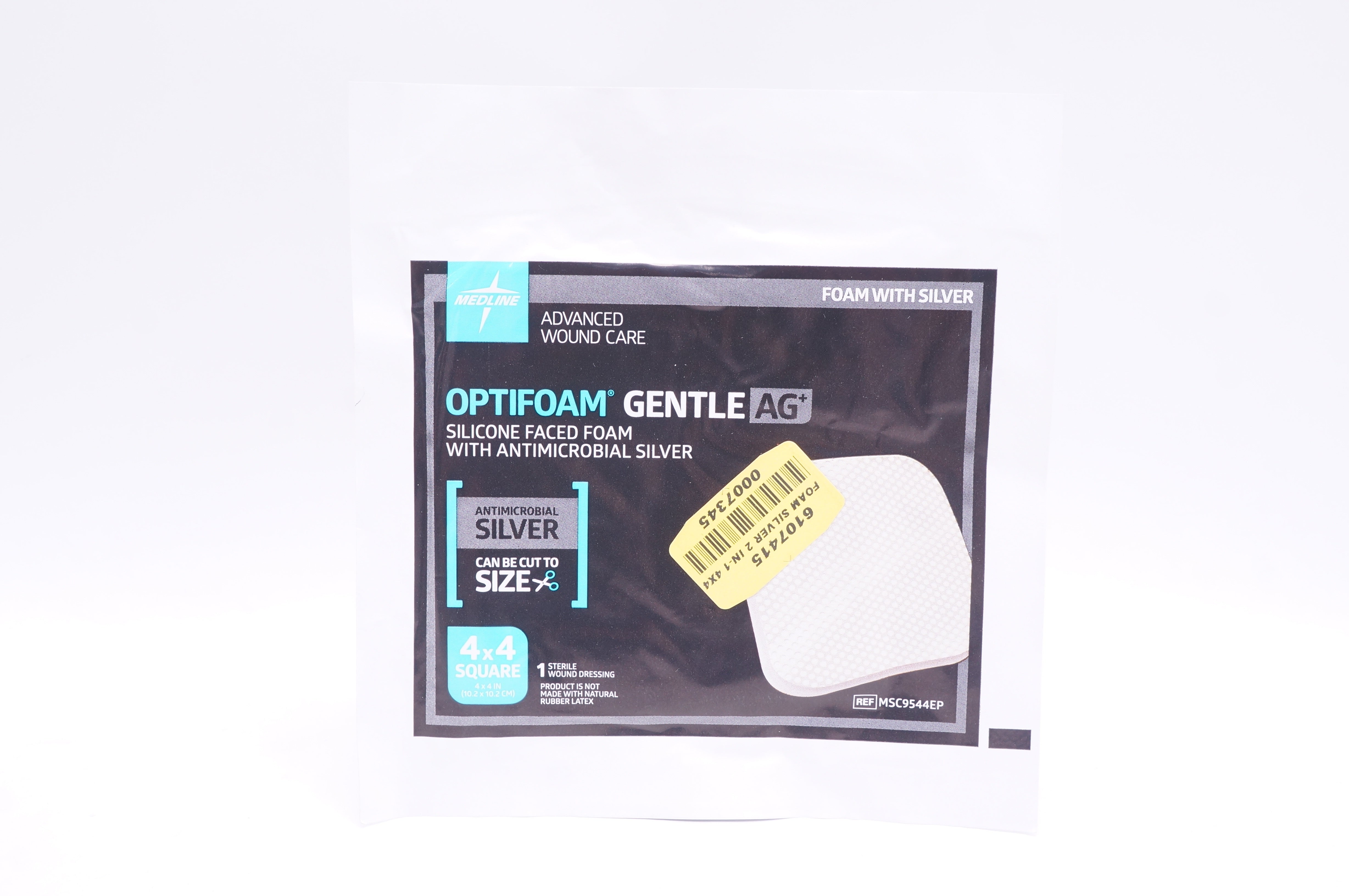 Medline MSC9544EP Optifoam Gentle AG Faced Foam 4inch x 4inch (x)