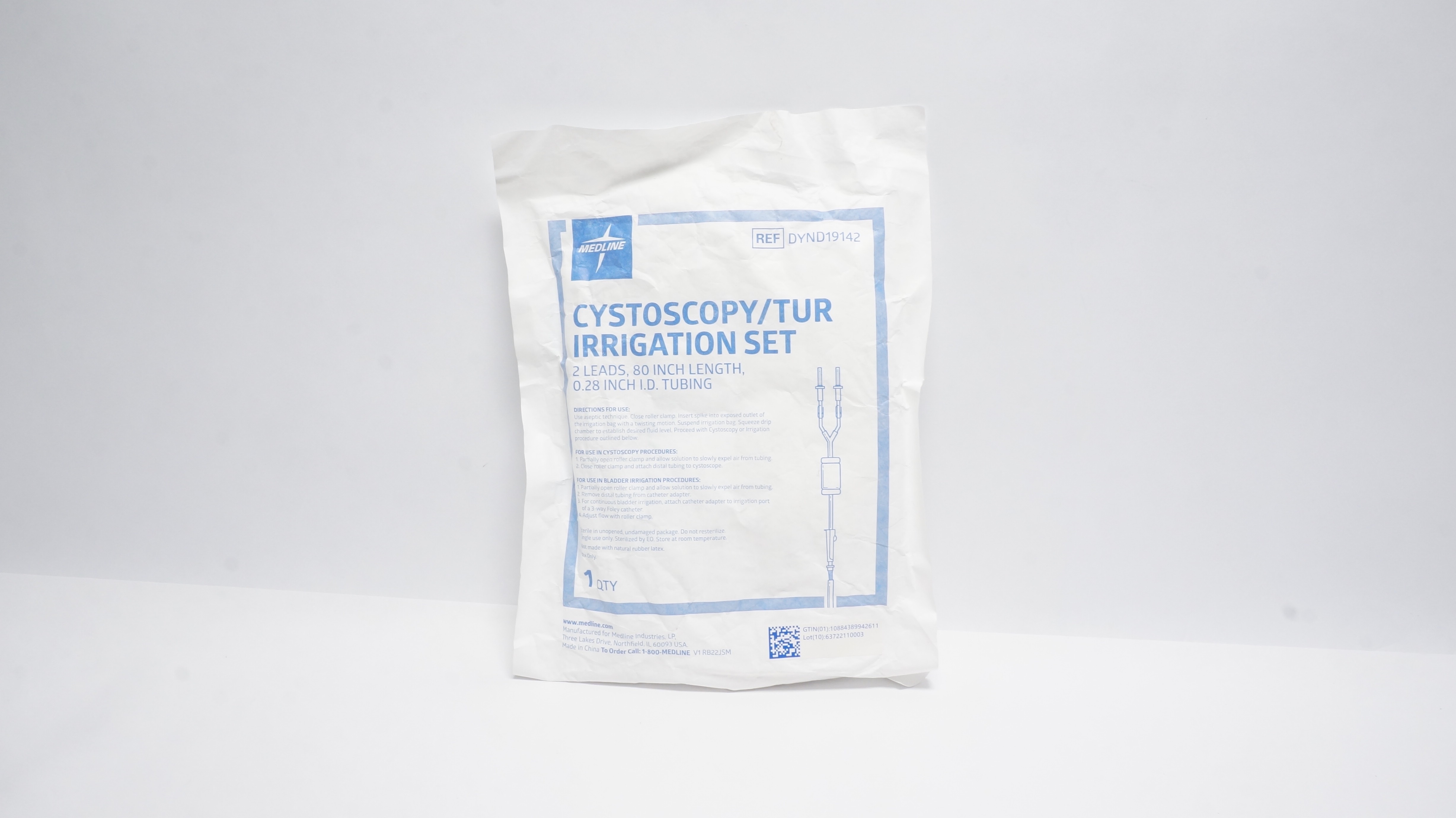 Medline DYND19142 Cystoscopy/Tur Irrigation Set 2 Leads,80In x 0.28In  Tubing