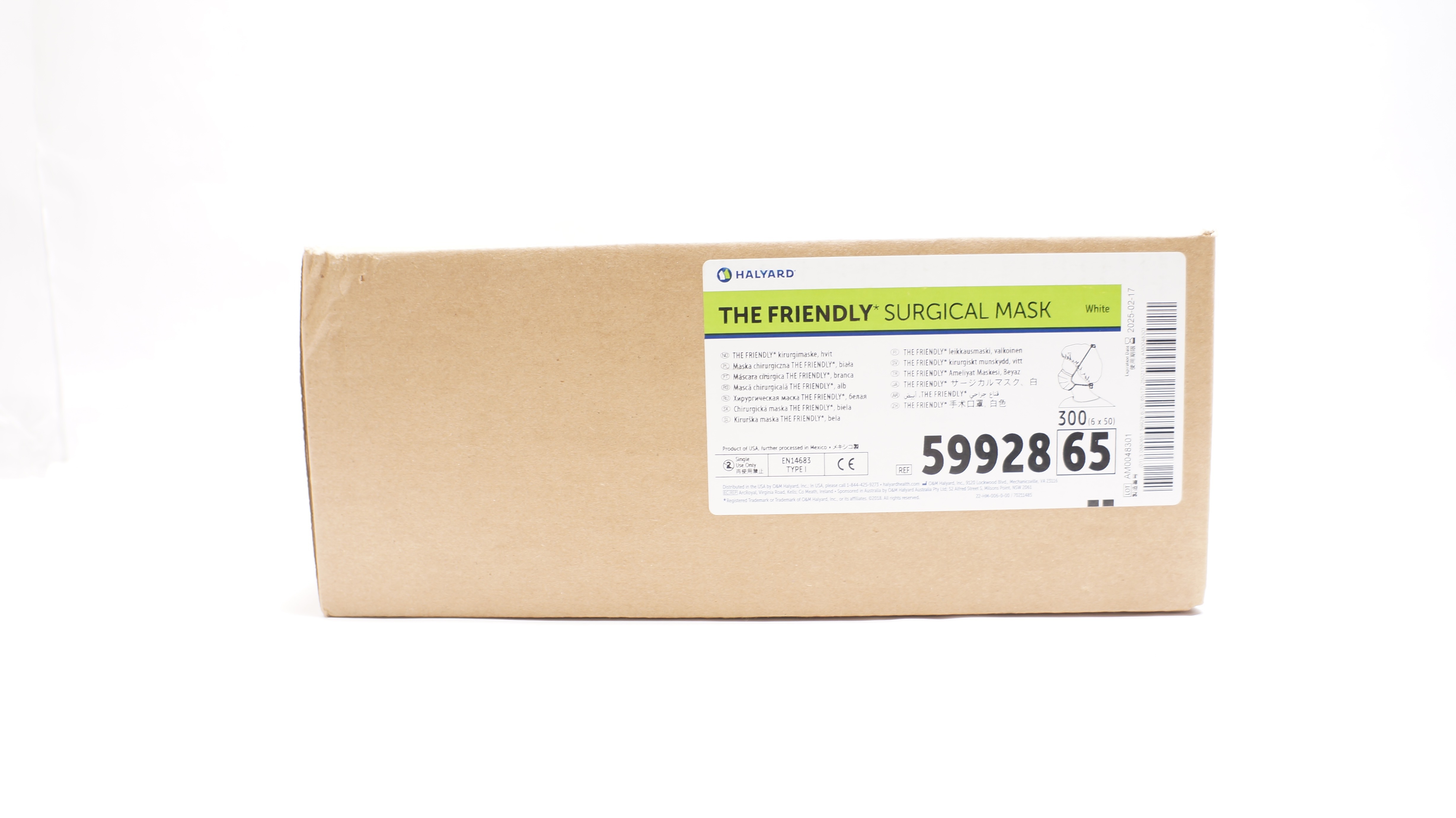 Halyard 5992865 The Friendly Surgical Mask White - Case of 300