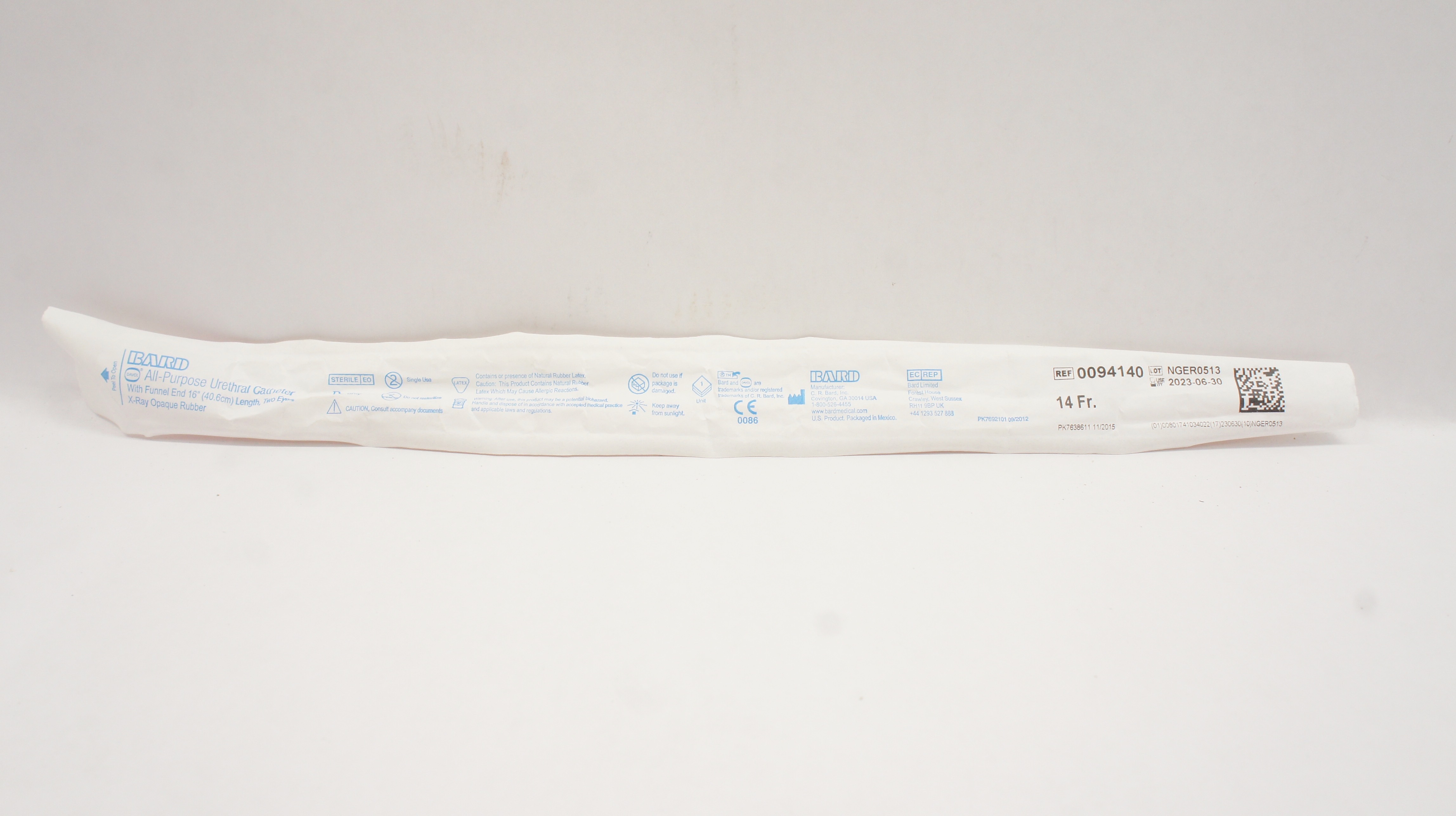 Bard 0094140  All-Purpose Urethral Cath. W/ Funnel End 16inch Length x 14 Fr (x)