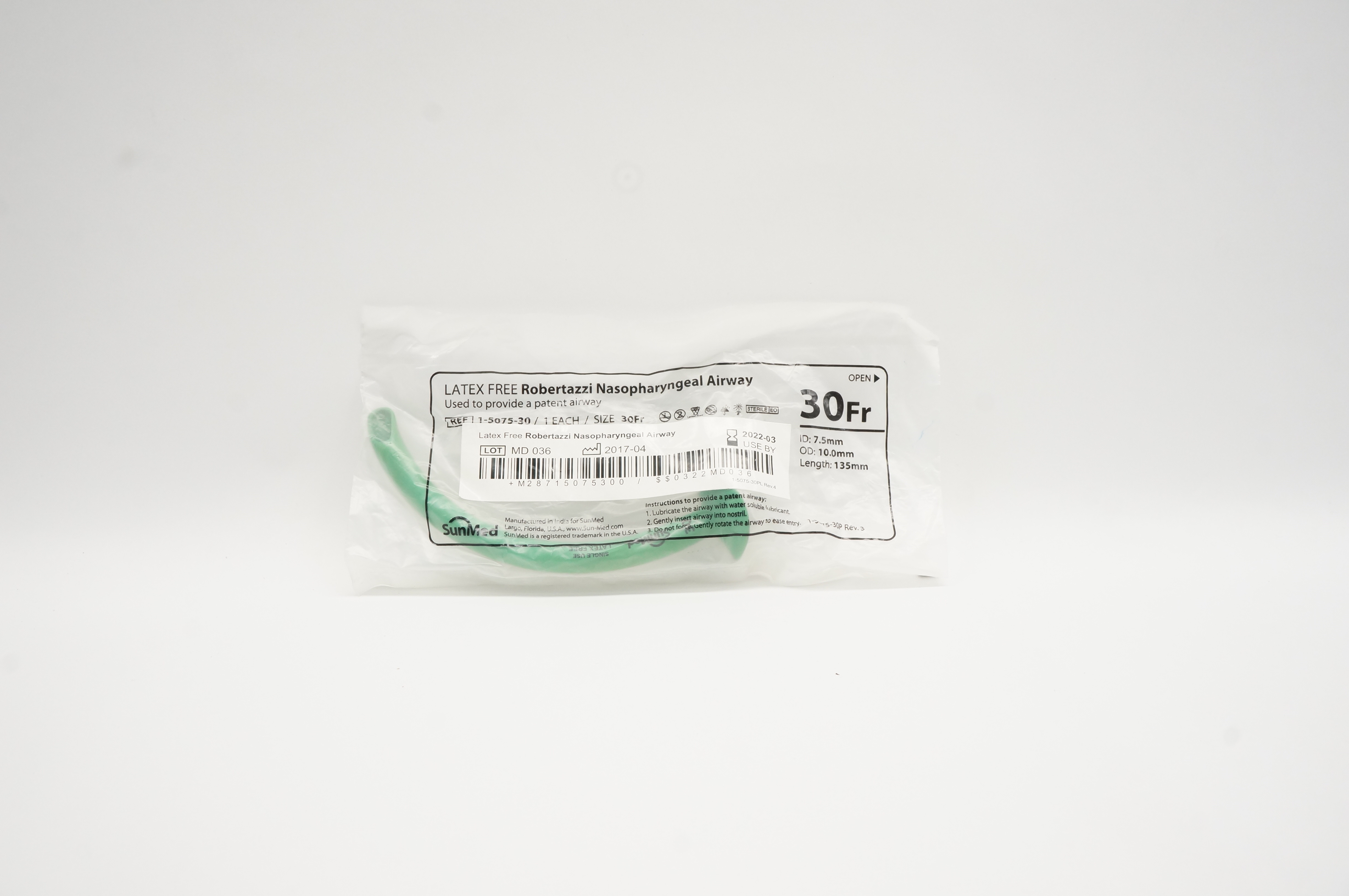 SunMed 1-5075-30 Robertazzi Nasopharyngeal Airway 30Fr.