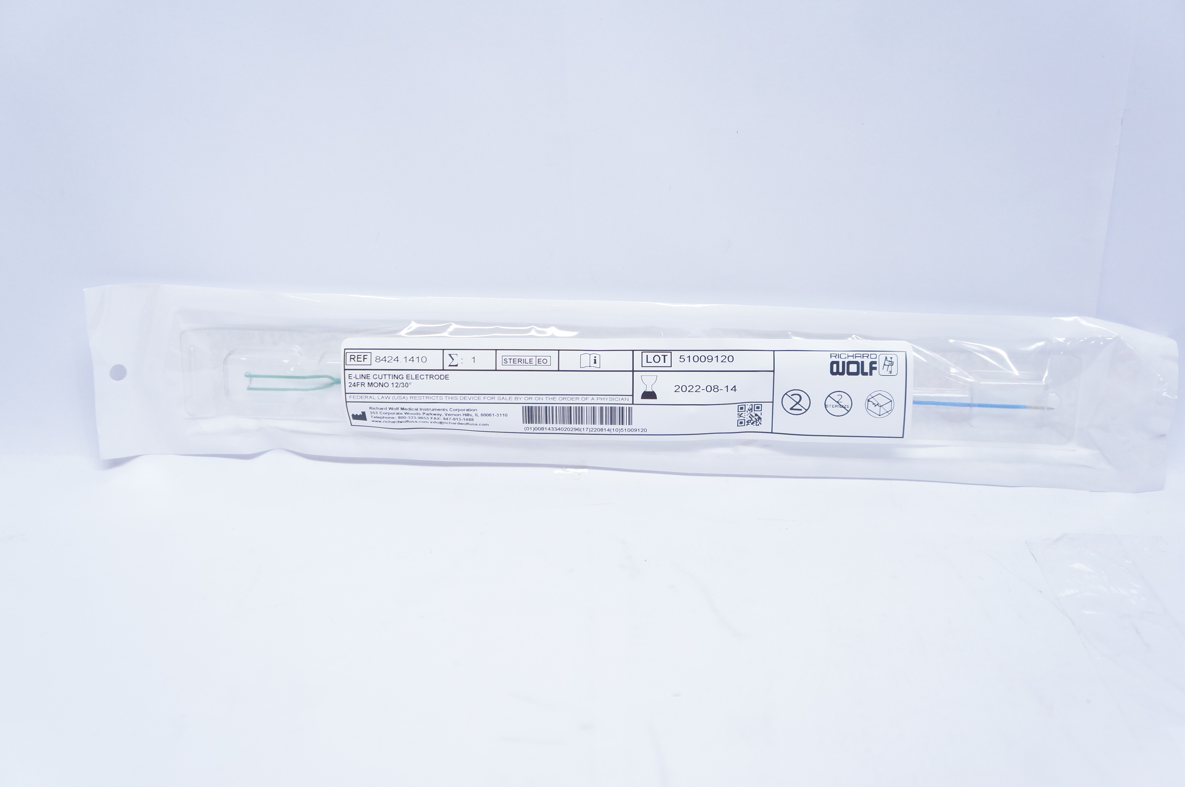 Richard Wolf 8424.1410 E-Line Cutting Electrode 24Fr. Mono 12/30 degree