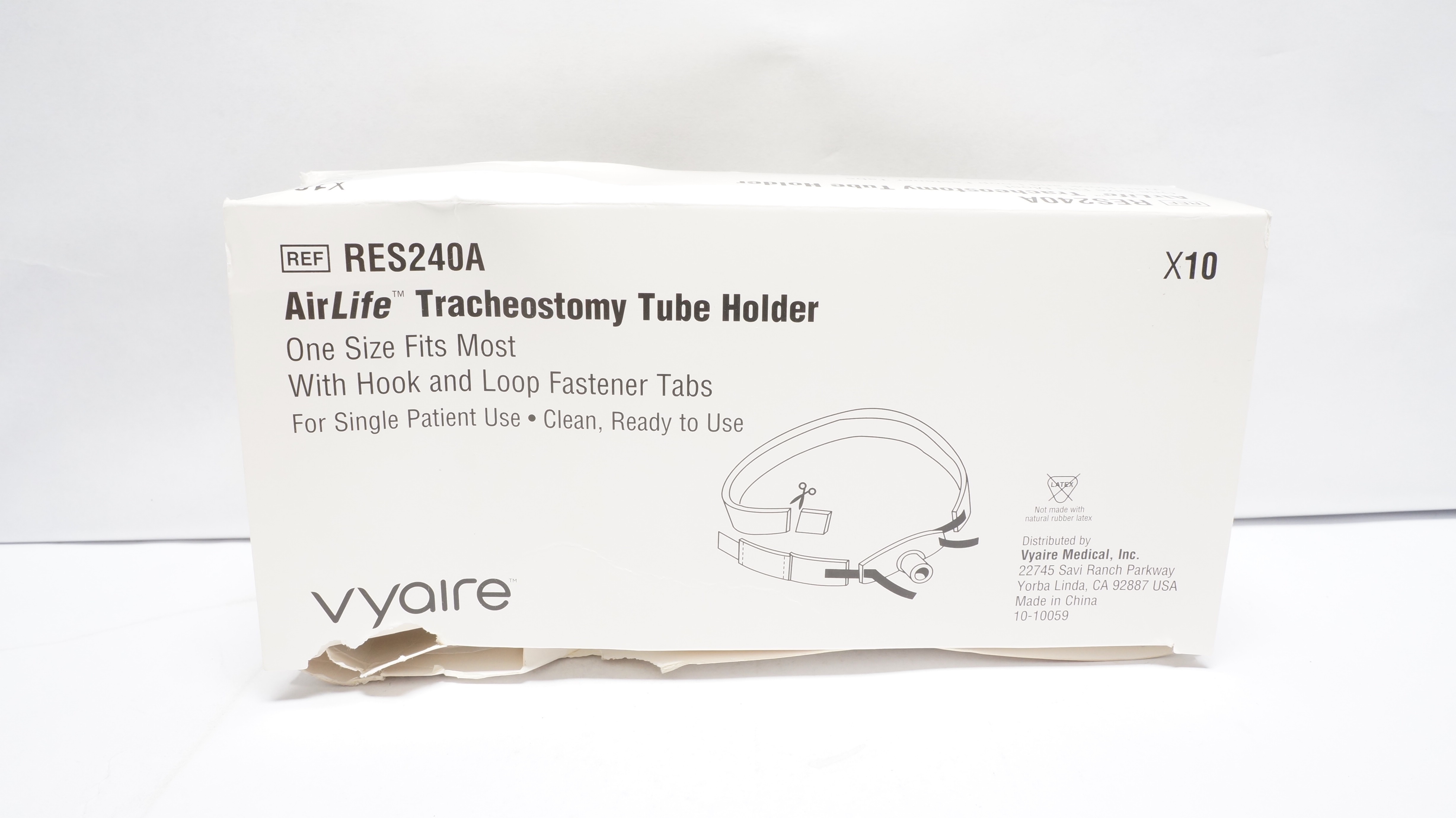 Vyaire RES240A AirLife Tracheostomy Tube Holder - Box of 10
