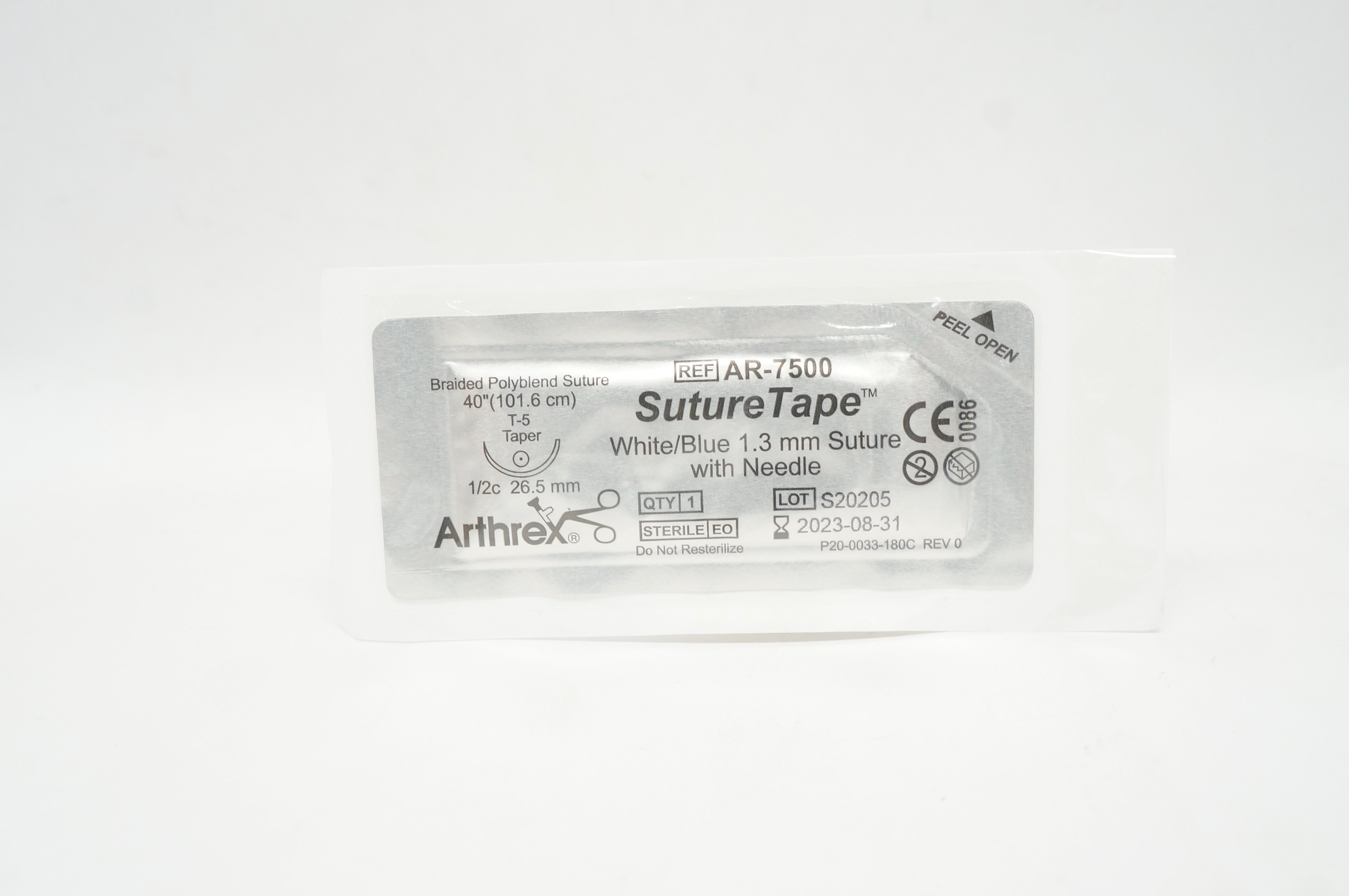 Arthrex AR-7500 Polyblend 1.3 mm Stre W/Ndle T-5 Taper 26.5mm 1/2c, 40inch (x)