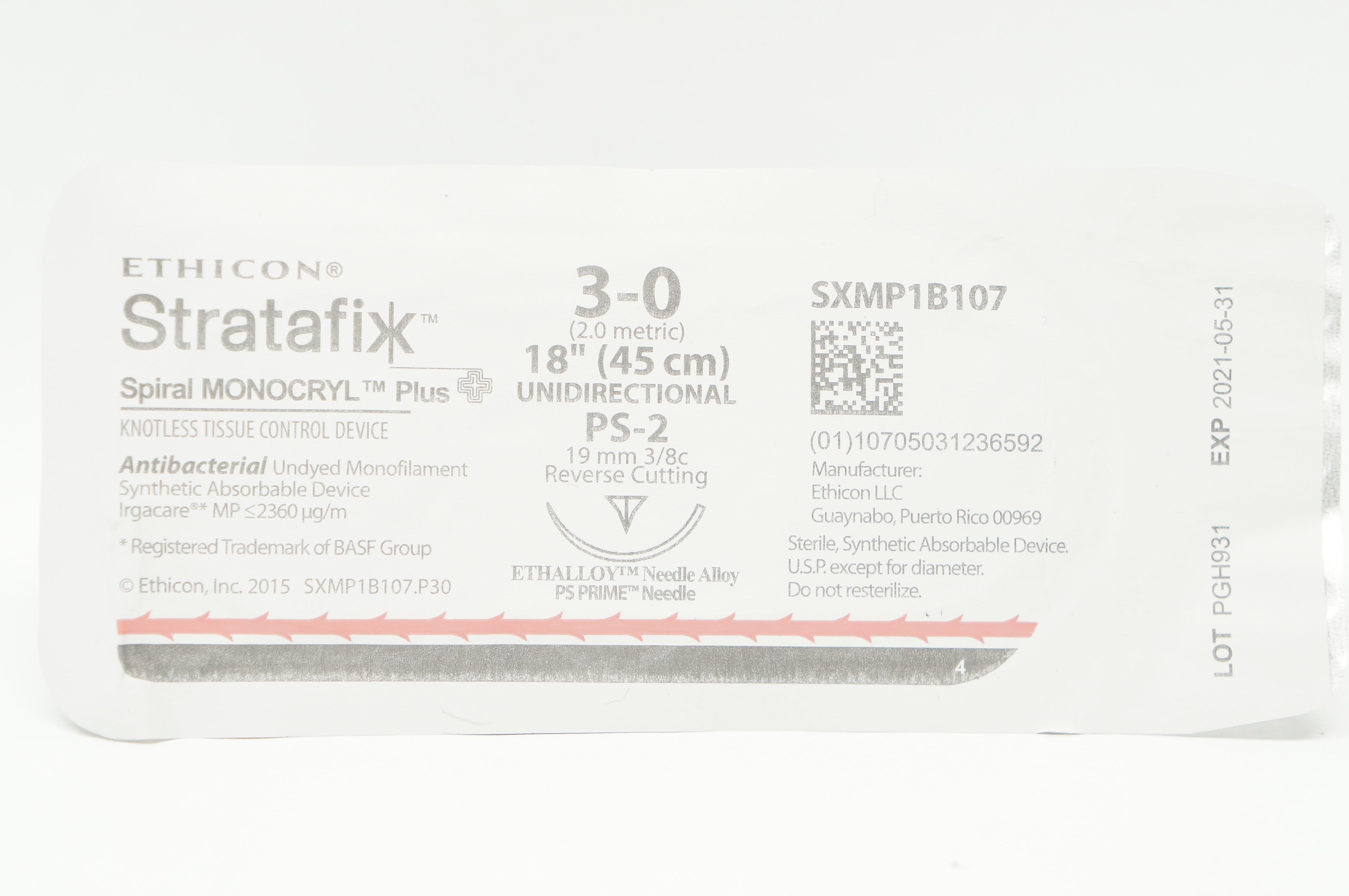 Ethicon SXMP1B107 3-0 Stratafix, PS-2, 19mm 3/8c Reverse Cutting, 18inch (x)