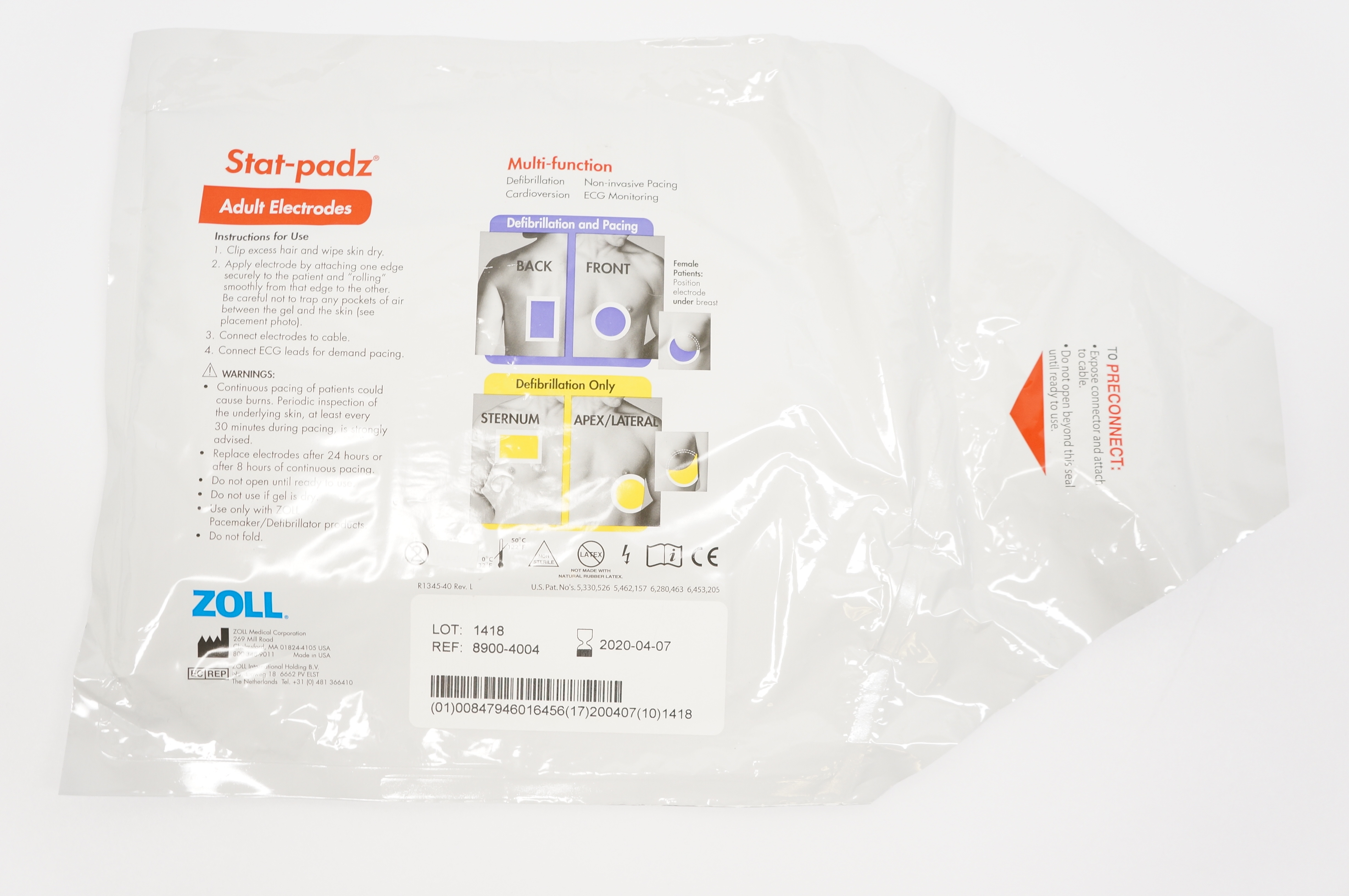 ZOLL 8900-4004 Stat-Padz Adult Electrodes Multi-Function (x)