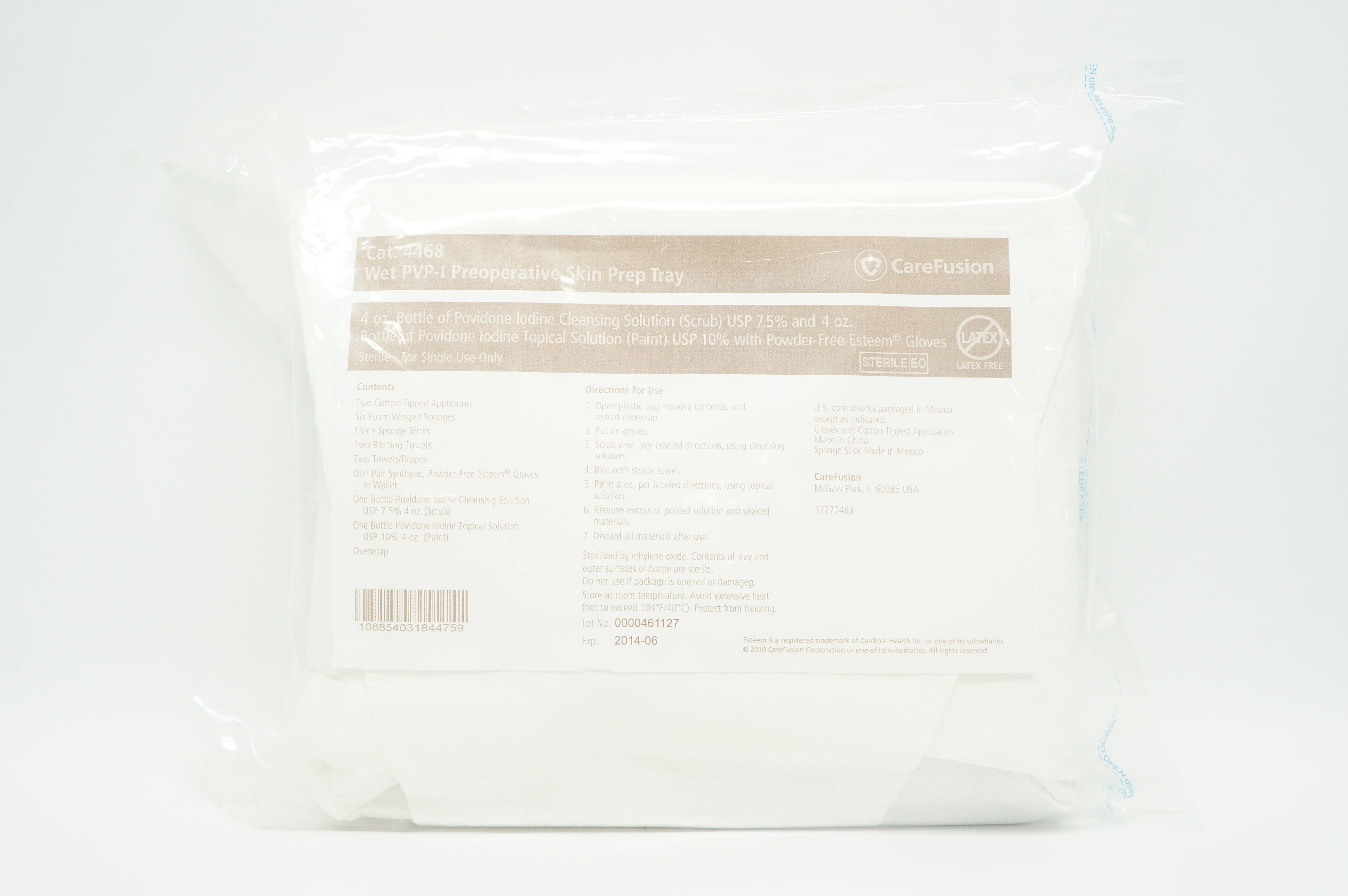 CareFusion 4468 Wet PVP- I Preoperative Skin Prep Tray (x)