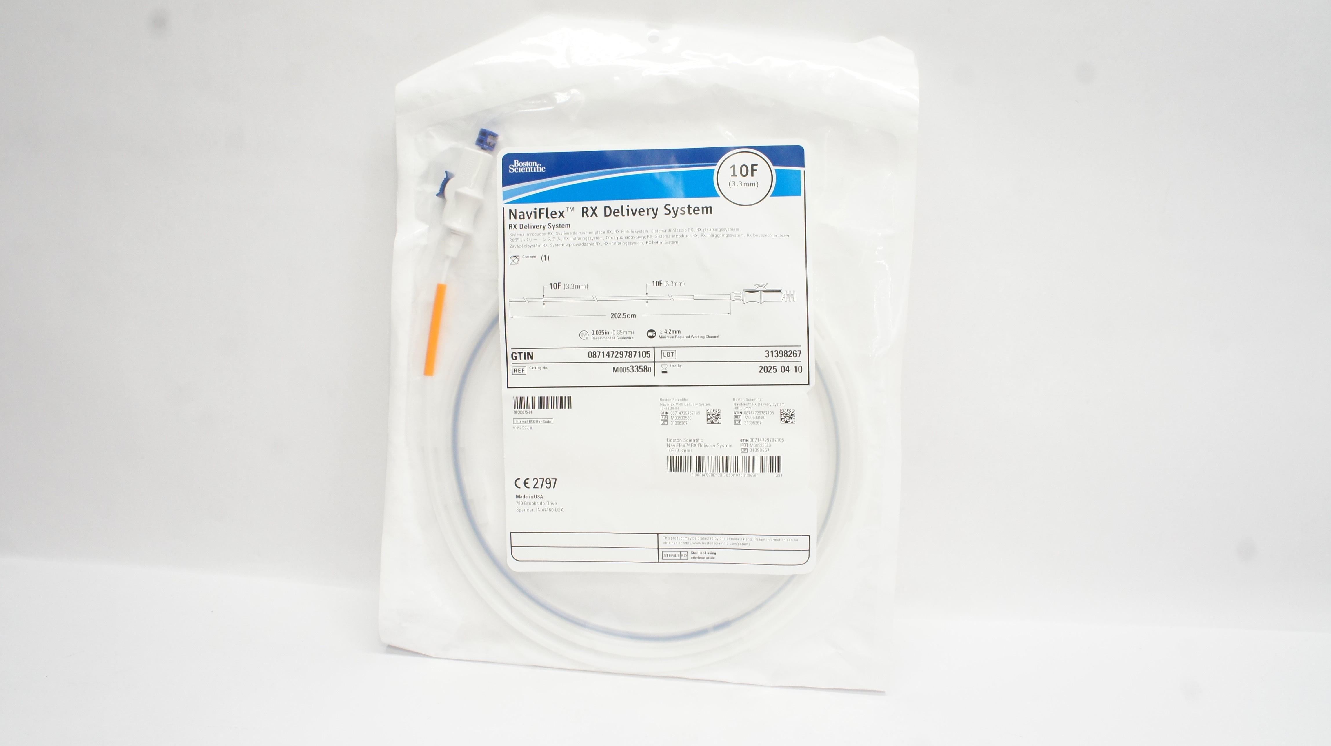 Boston Scientific 3358 Naviflex Rx Delivery System 10F x 202.5cm