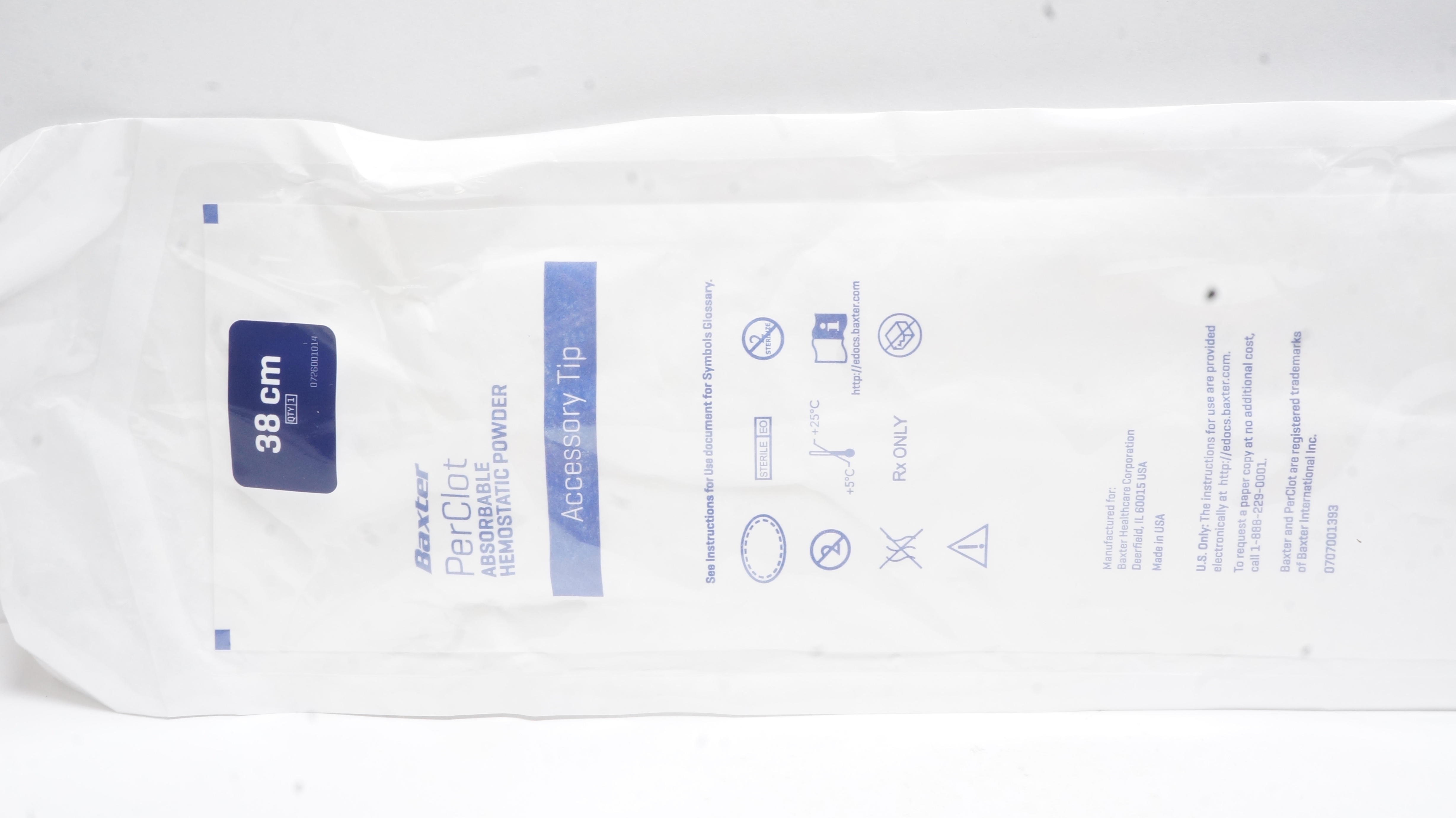 Baxter PCET038 PerClot Absorbable Hemostatic Powder Accessory Tip 38cm